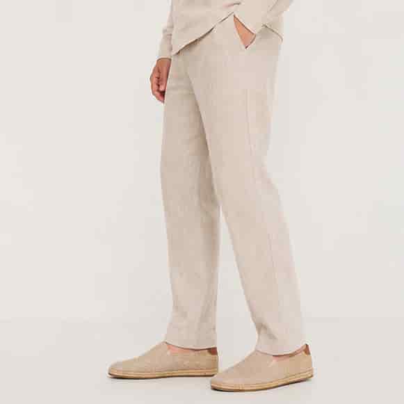 PANTALON CON PRETINA 100% LINO HOMBRE - miniatura 2