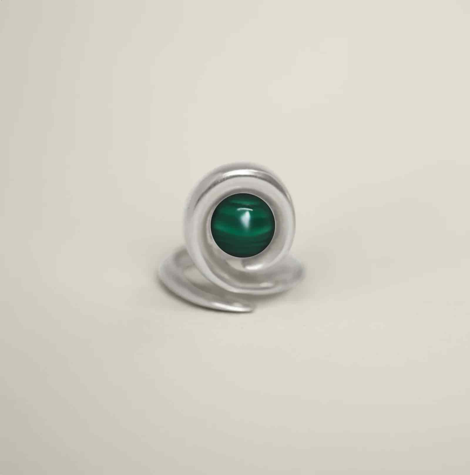 Anya Malachite Ring Silver - miniatura 1