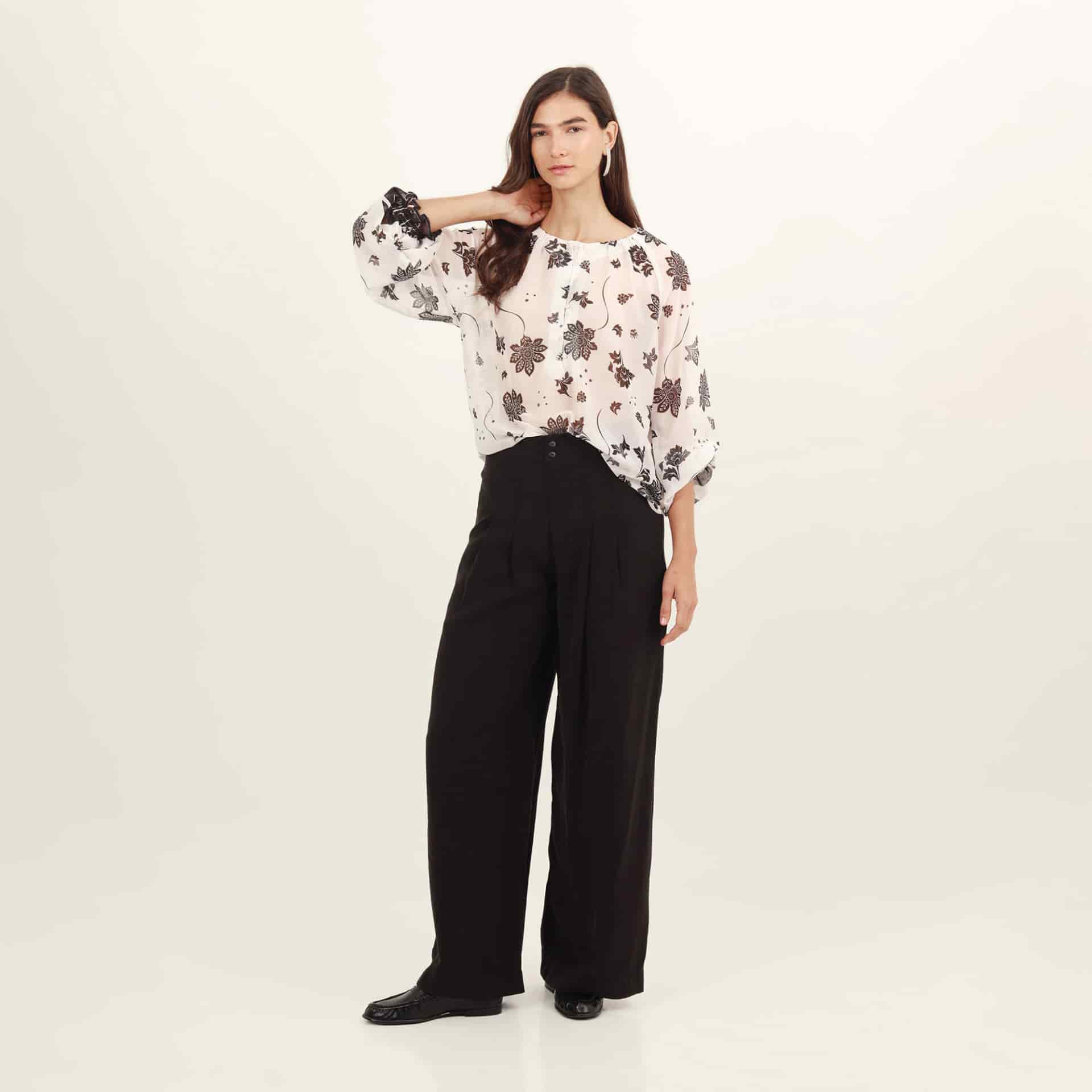 Blusa cuello redondo manga larga - miniatura 3