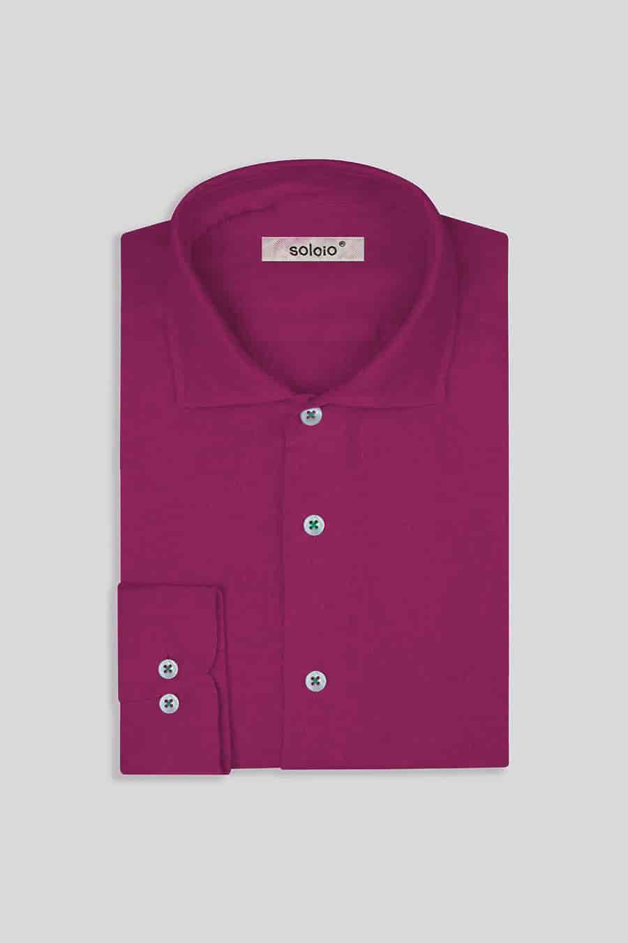 Men's linen shirt fuxia - miniatura 5