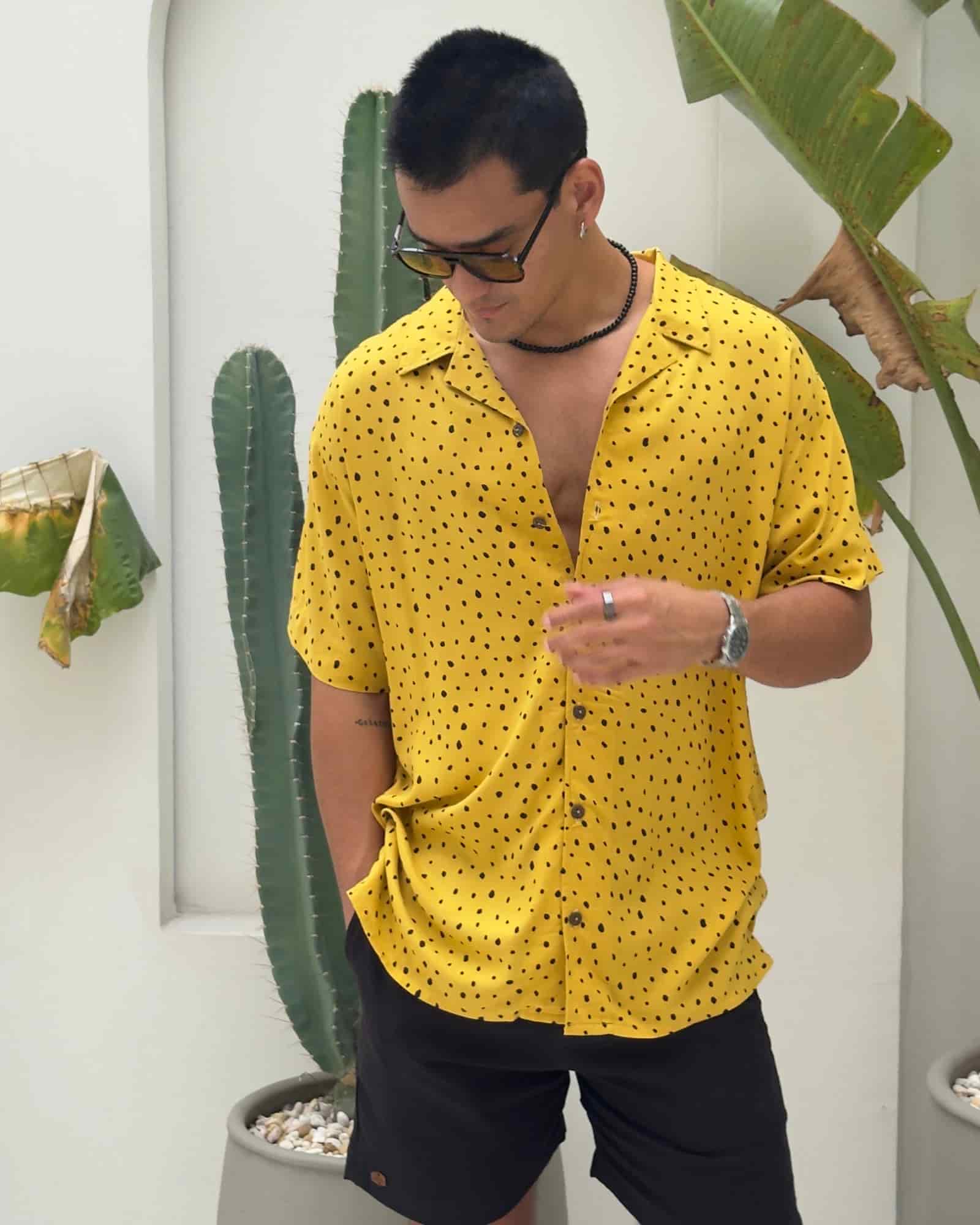 Camisa 3/4 mostaza dots - miniatura 2