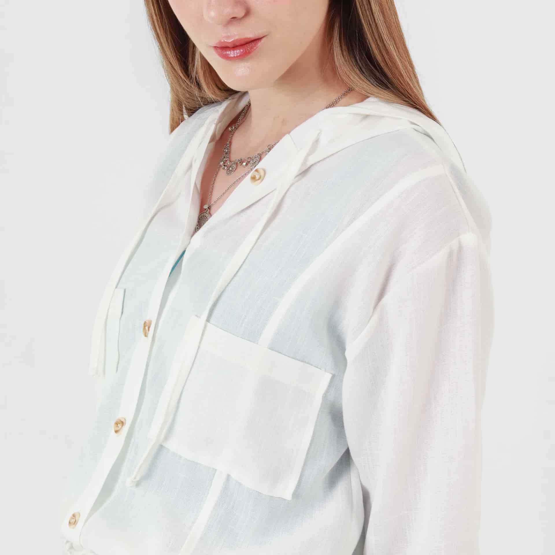 Chaqueta ligera manga larga con capucha y bolsillos - miniatura 5