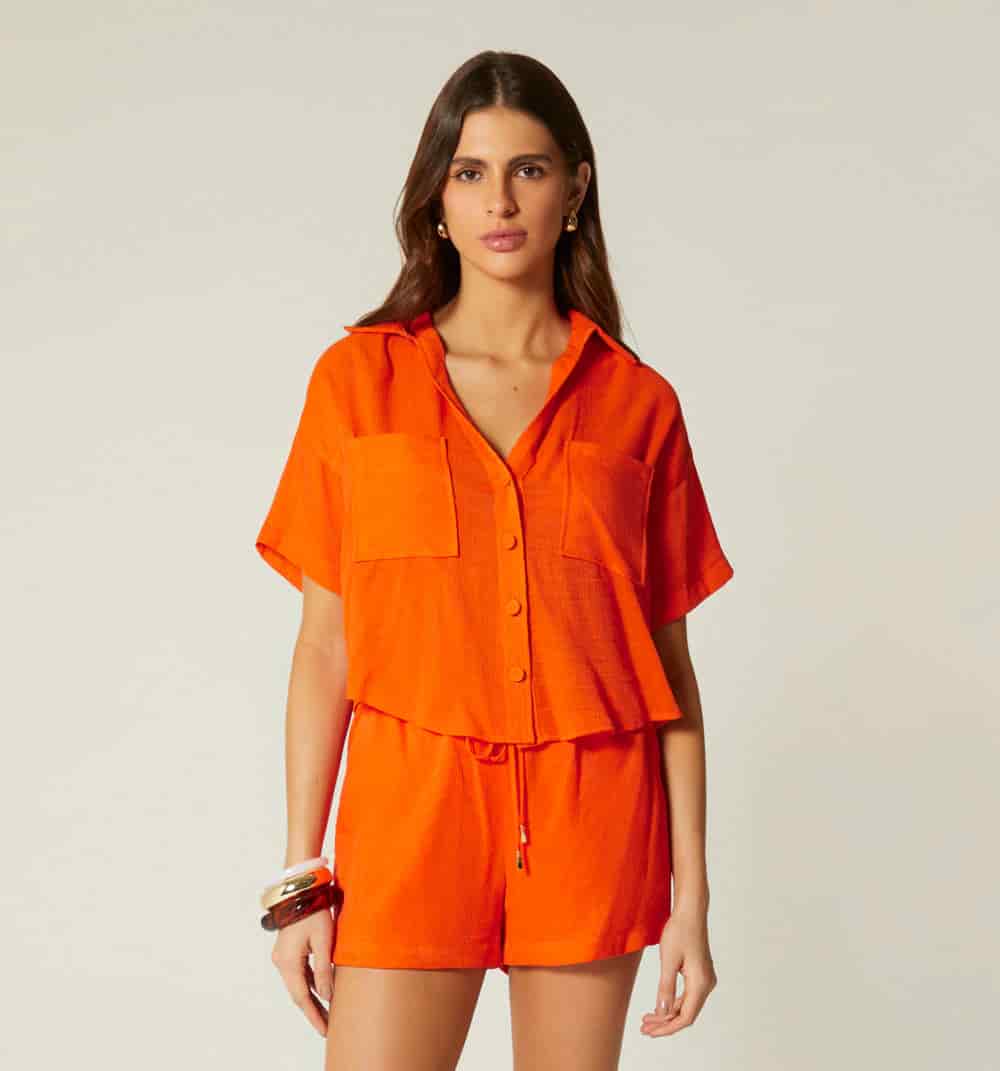 Blusa manga corta y bolsillos - miniatura 6