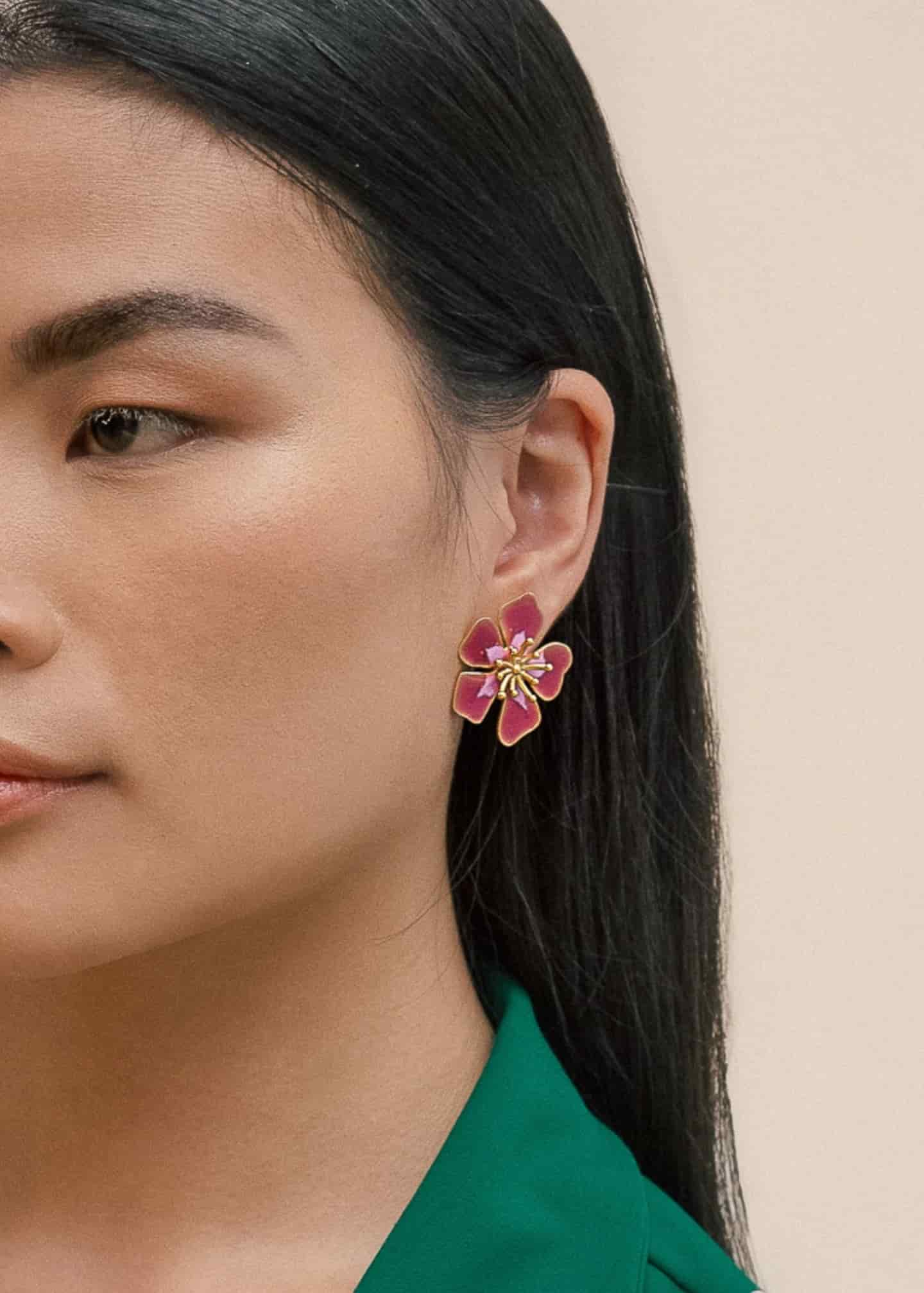 Aretes Aurora Midi Burgundy - miniatura 2