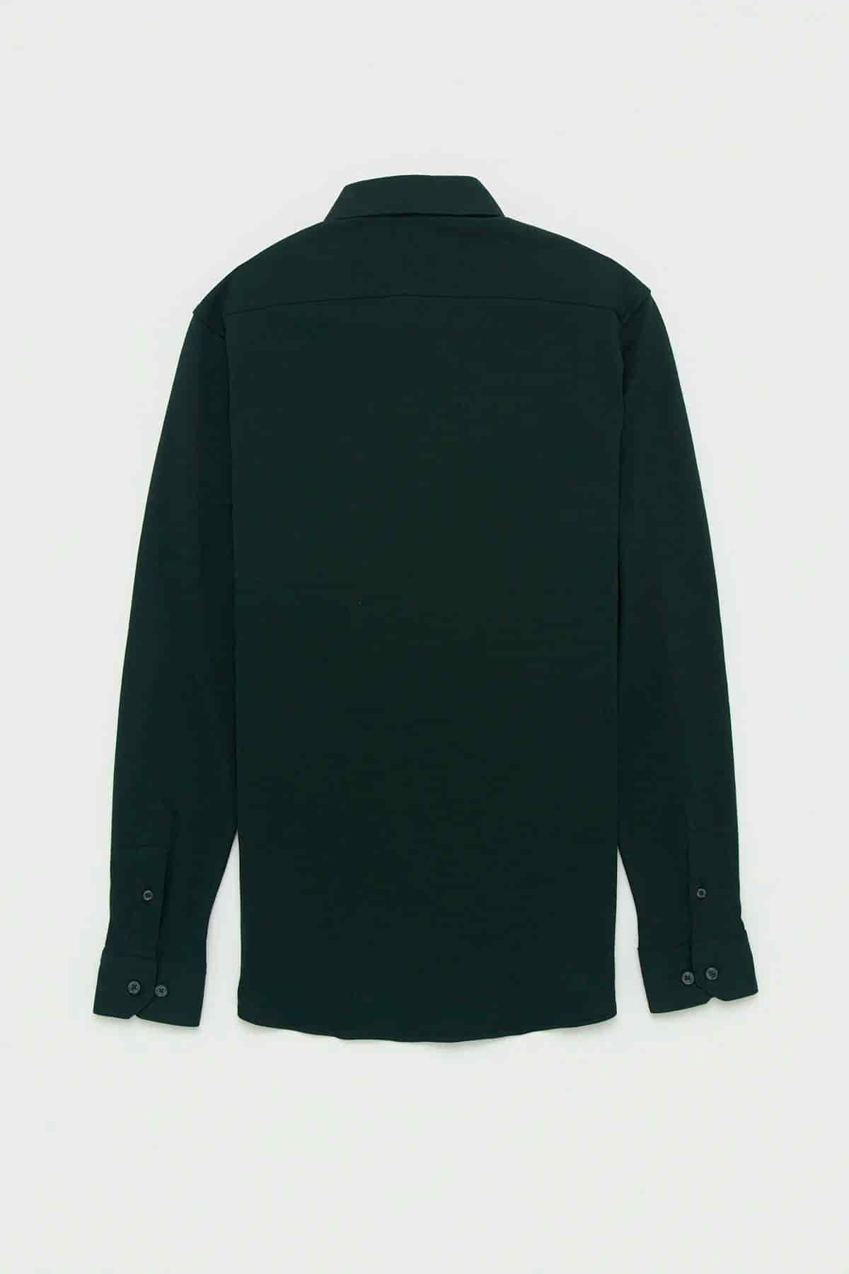 Camisa Piqué Algodón Verde Botella - miniatura 4