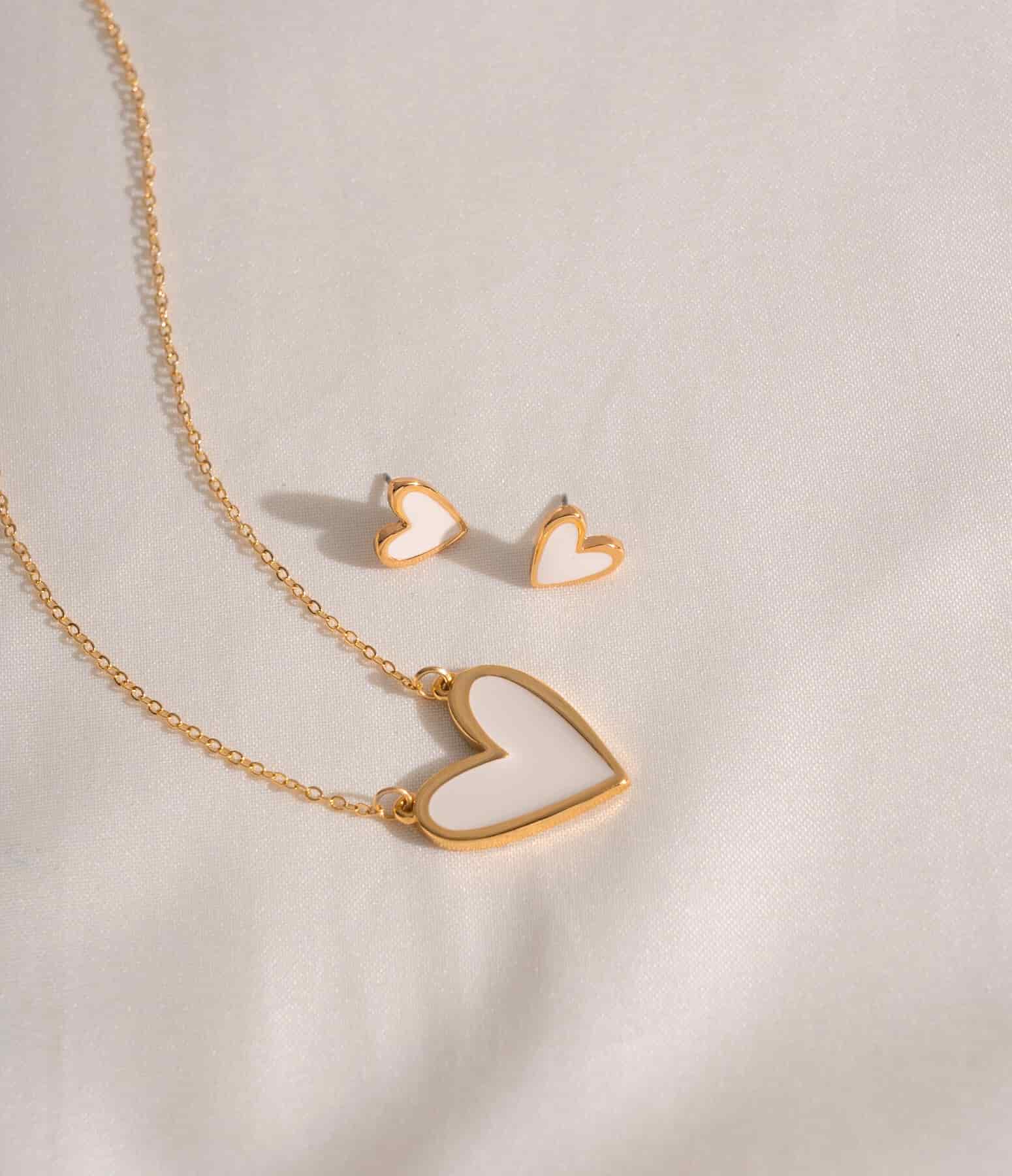 Set Cadena + Aretes Corazón - miniatura 2