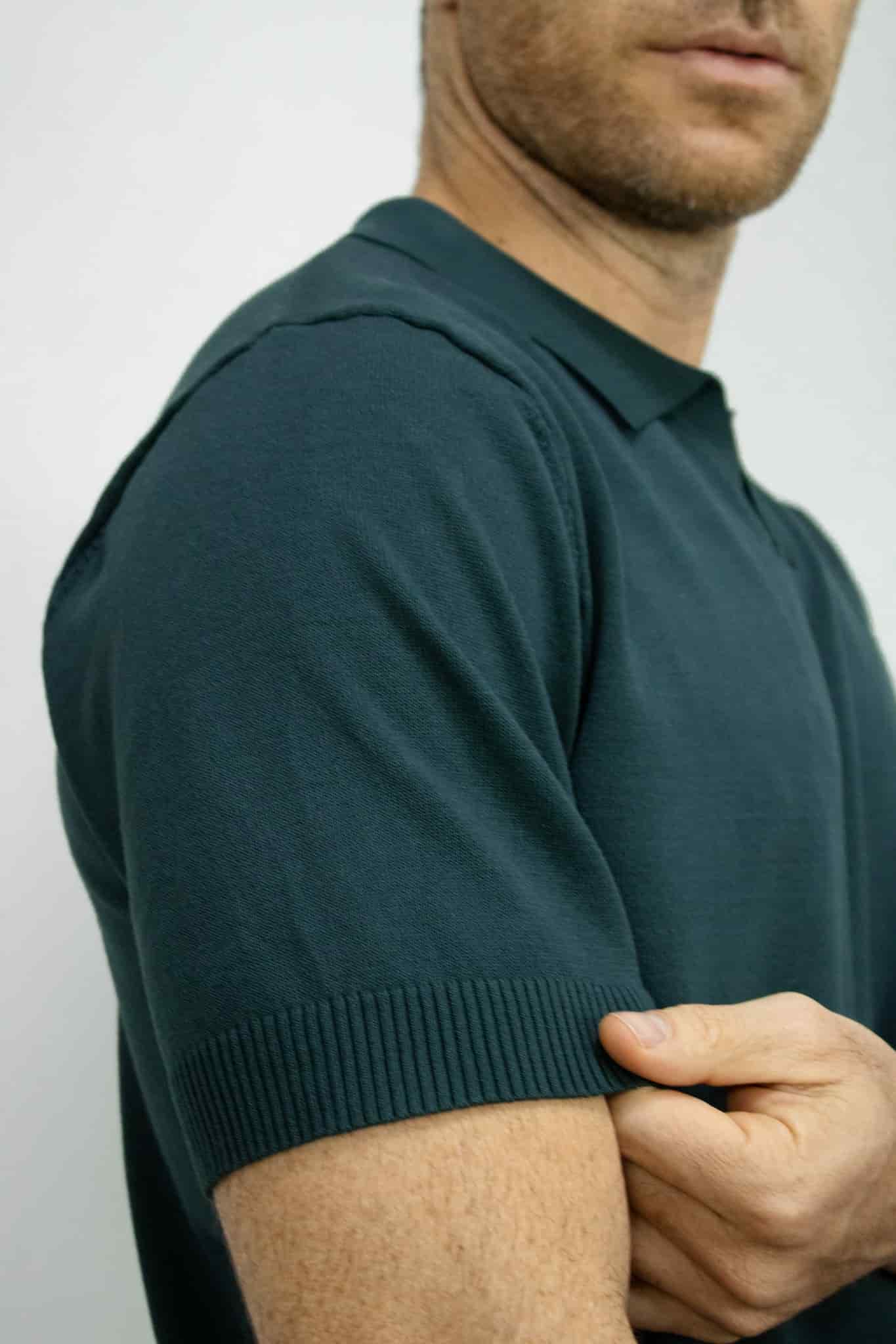 POLO TEJIDA VERDE OSCURO PARA HOMBRE - miniatura 4