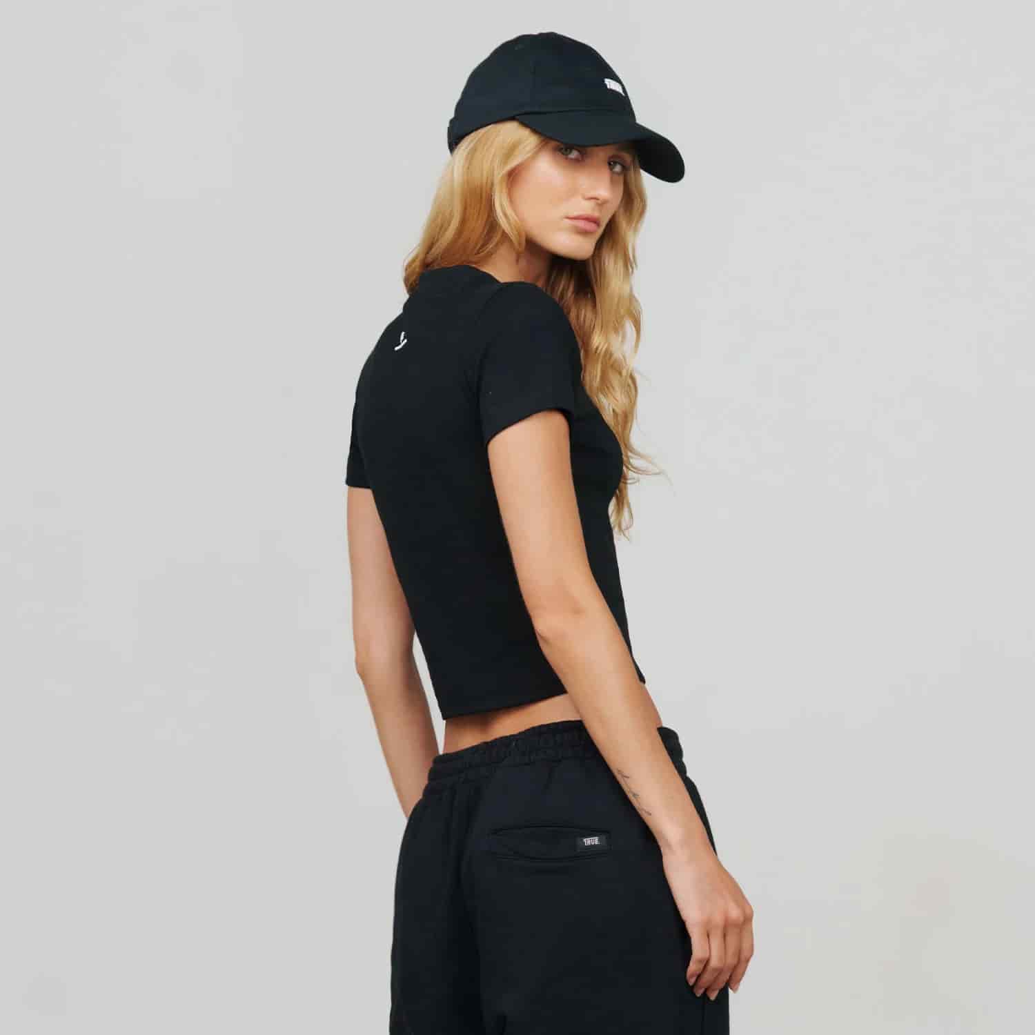 Slim Ribbed Fitted Tee - Black - miniatura 6