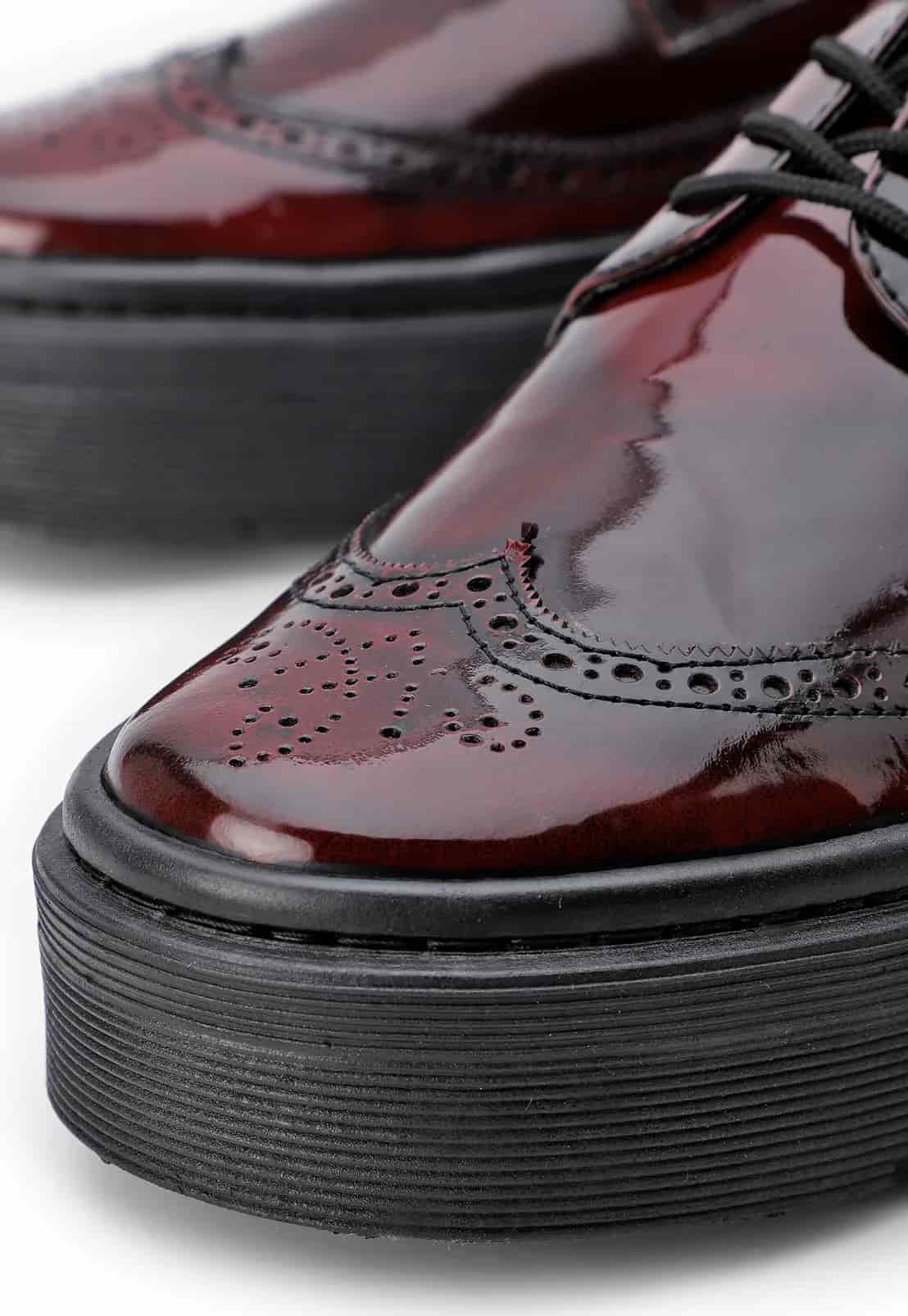 Zapatos oxford vinotinto suela chunky - miniatura 7