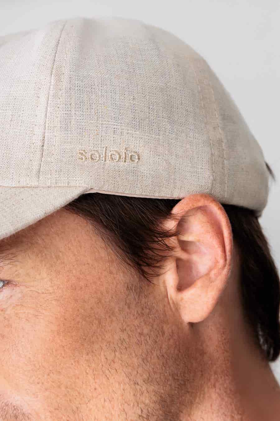 Men's linen cap beige - miniatura 2