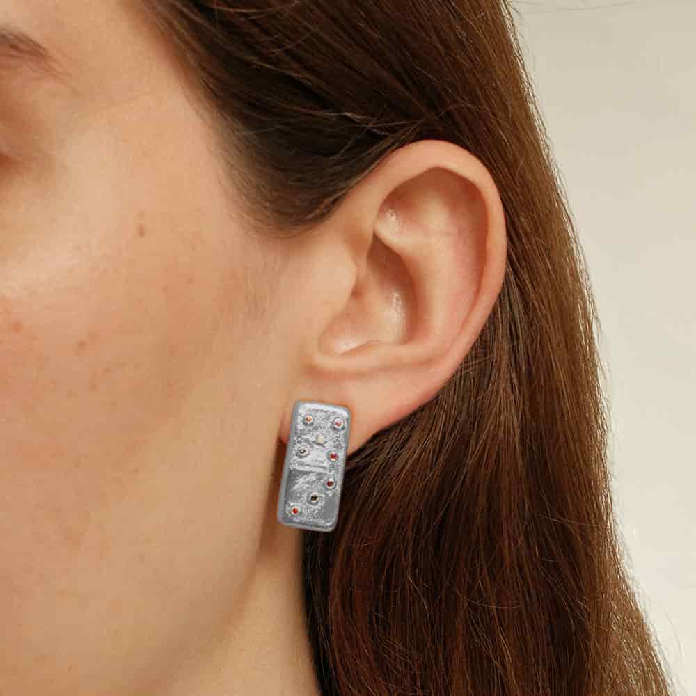 Aretes Dominó Mini Plata - miniatura 4