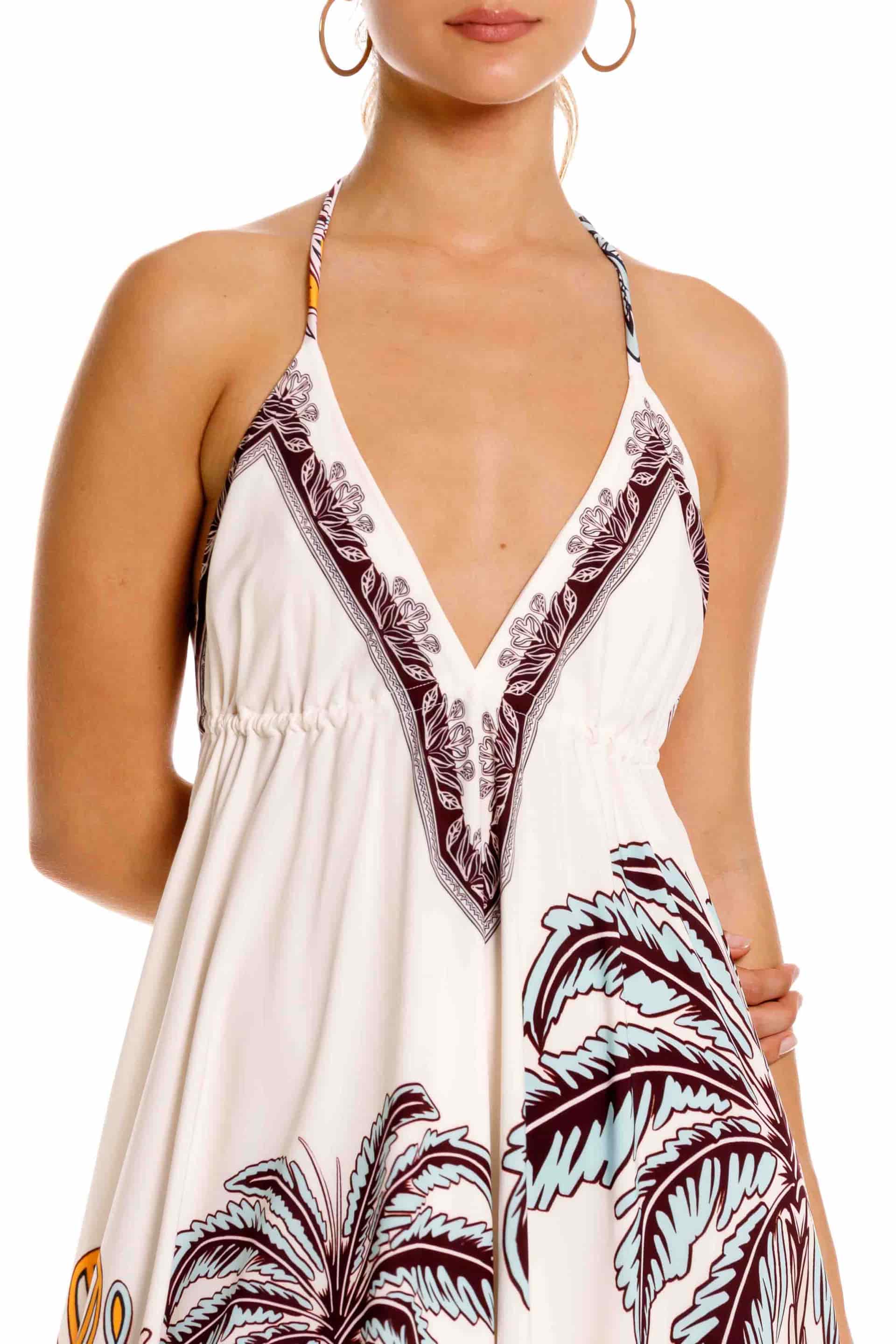 Vestido Largo Bohemia Maxipalms Beige - miniatura 3