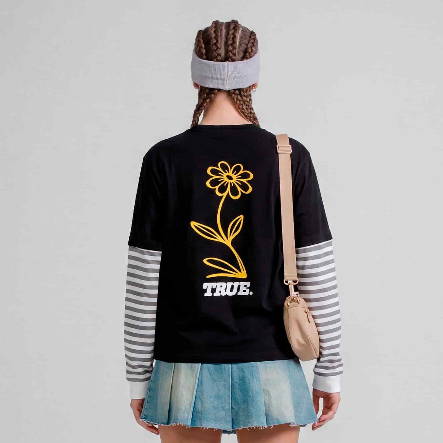 Flower Boxy LS - Black - miniatura 6
