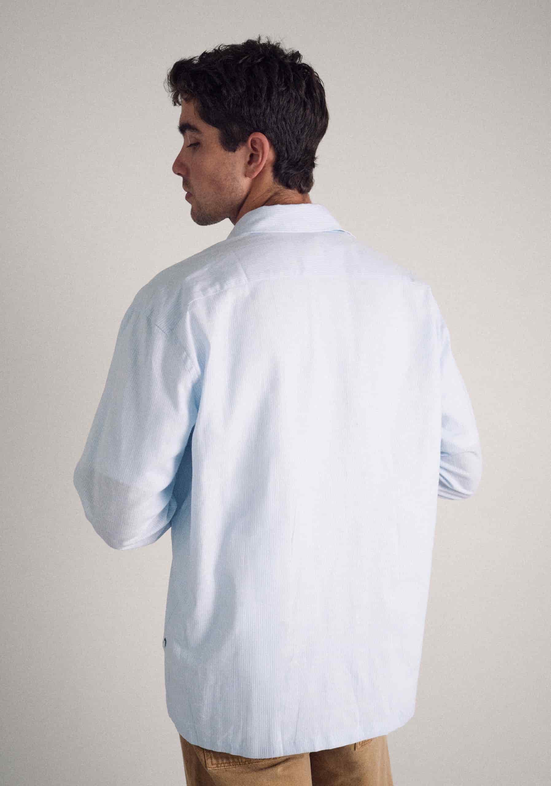 Camisa H CI Jamaica Rayas Delg Azul Claro - miniatura 4