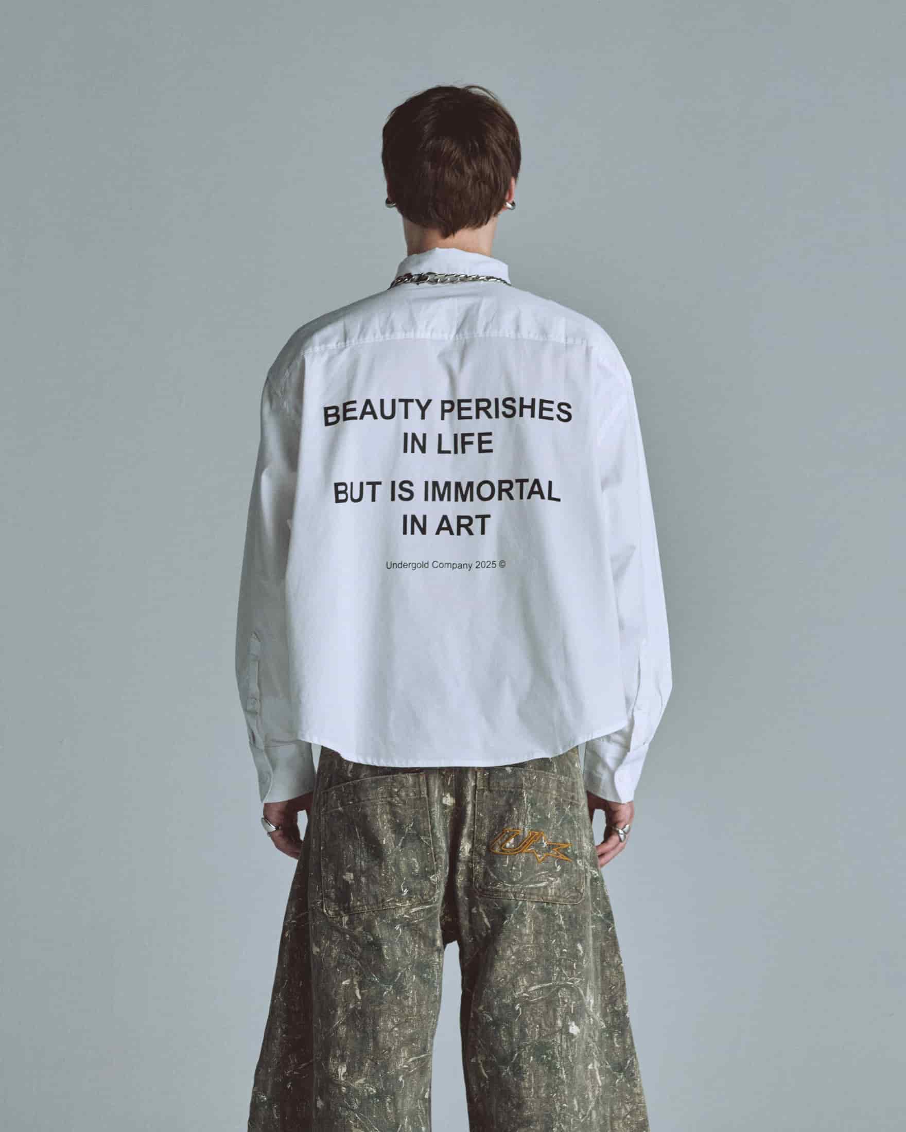 Echoes Beauty Long Sleeve Boxy Fit Shirt Bone - miniatura 7