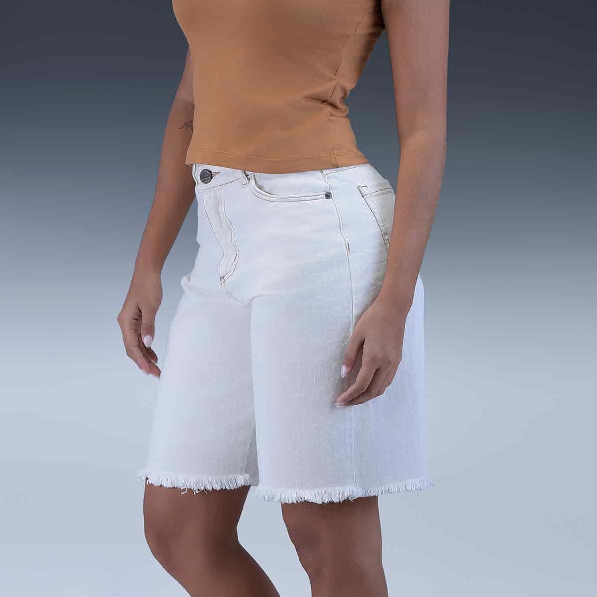 Short Blanco Denim Mujer - miniatura 3