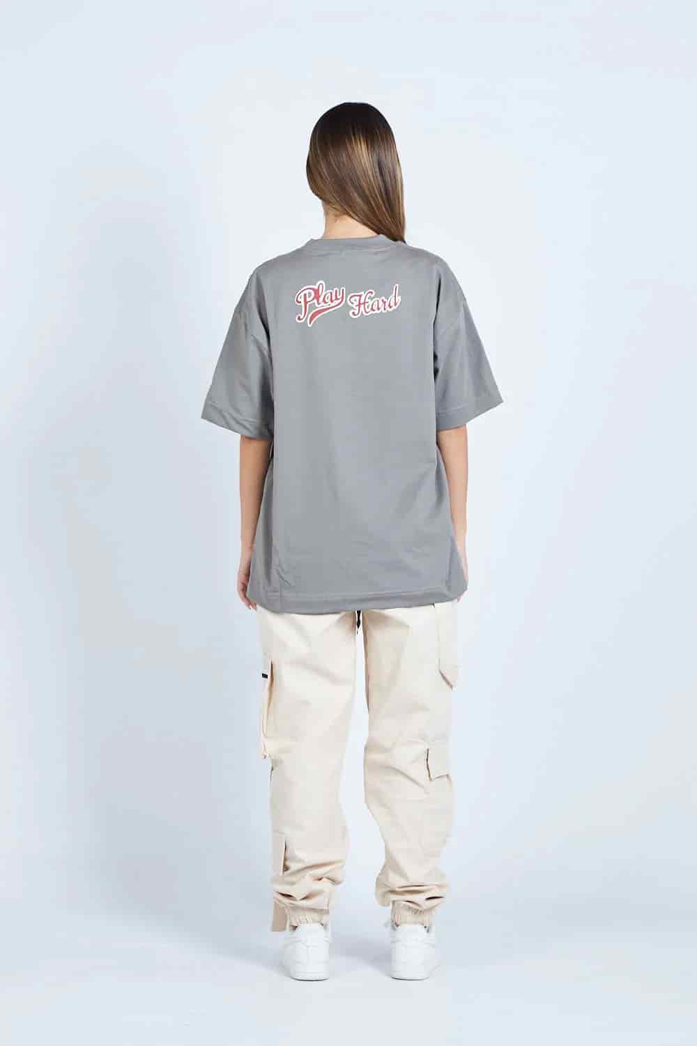 Camiseta oversize PLAY HARD GRIS | DROP 03 | - miniatura 3