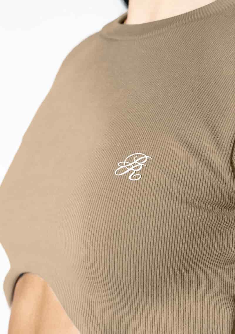 Dopamine brown Long sleeve crop top - miniatura 5