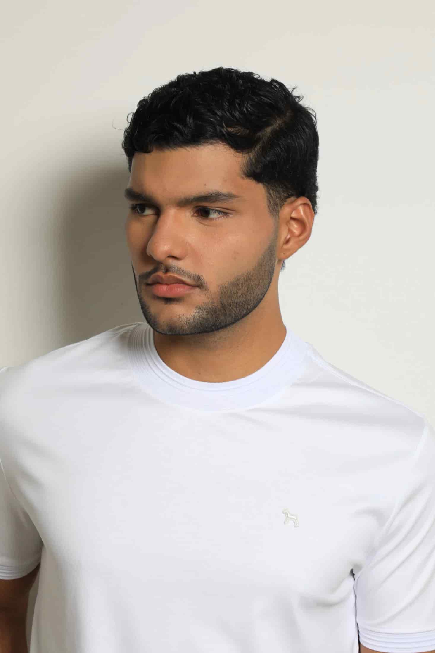 Camiseta Mercerizada Blanco/Detalle Cuello-Puños - miniatura 3