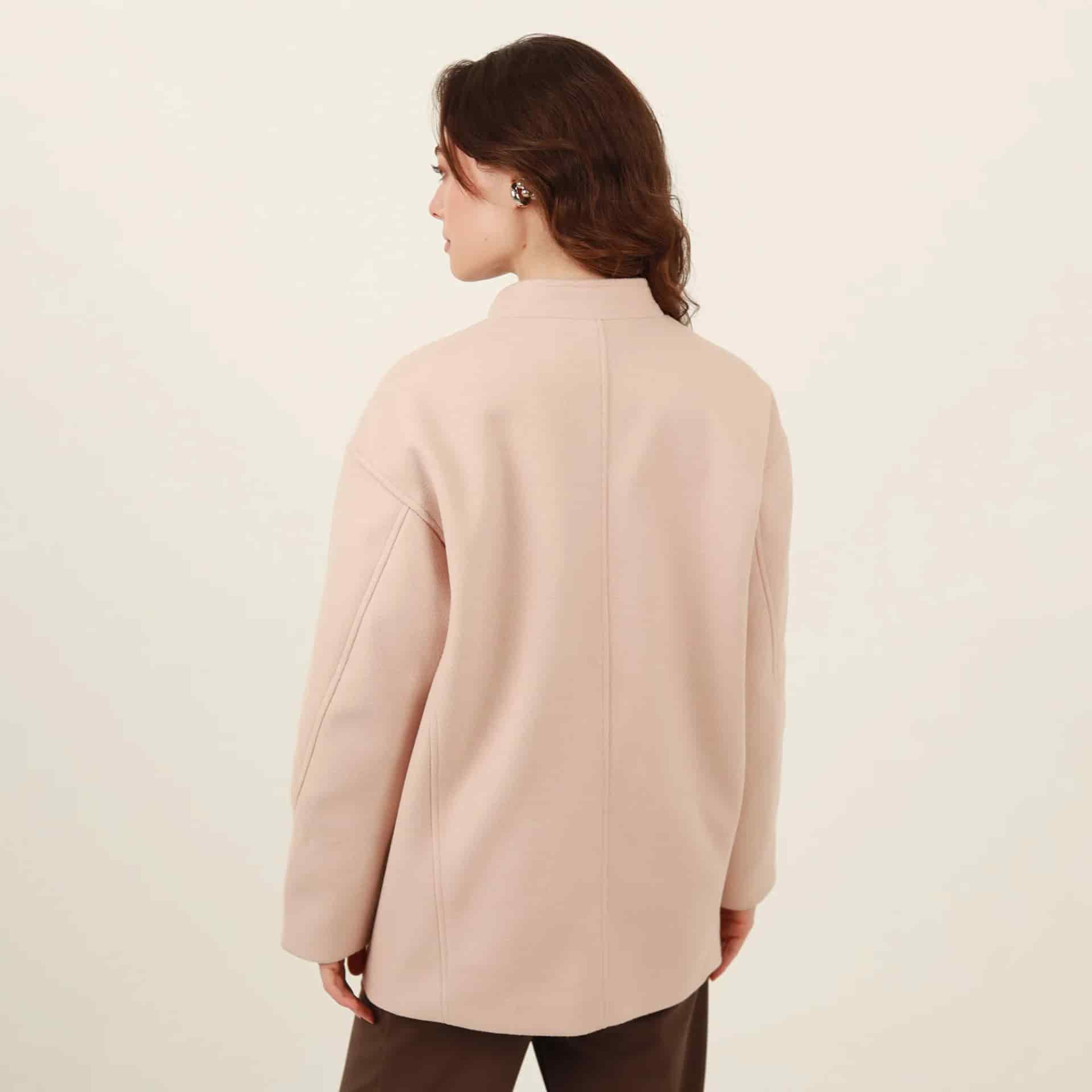Chaqueta abrigo cuello alto manga rodada - miniatura 11