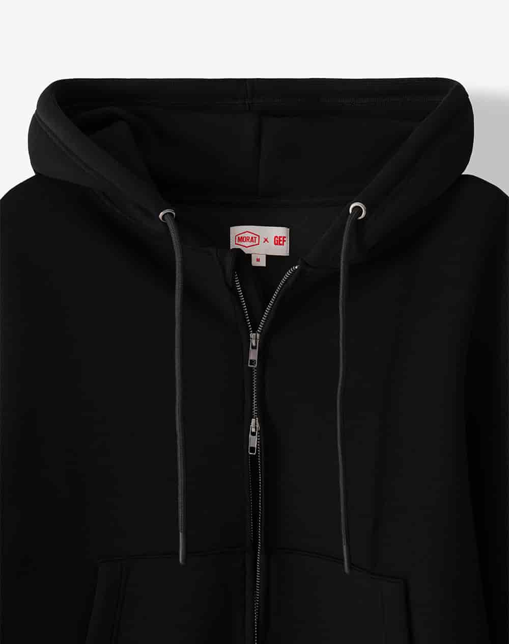 Buzo tipo hoodie negro unisex GEF | MORAT - miniatura 9