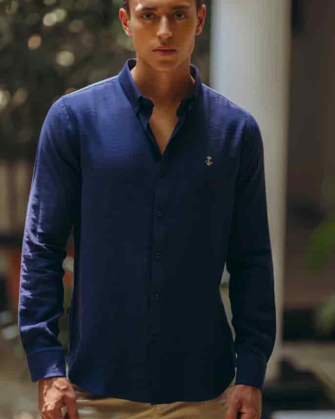 Camisa Navy en rayón - miniatura 1