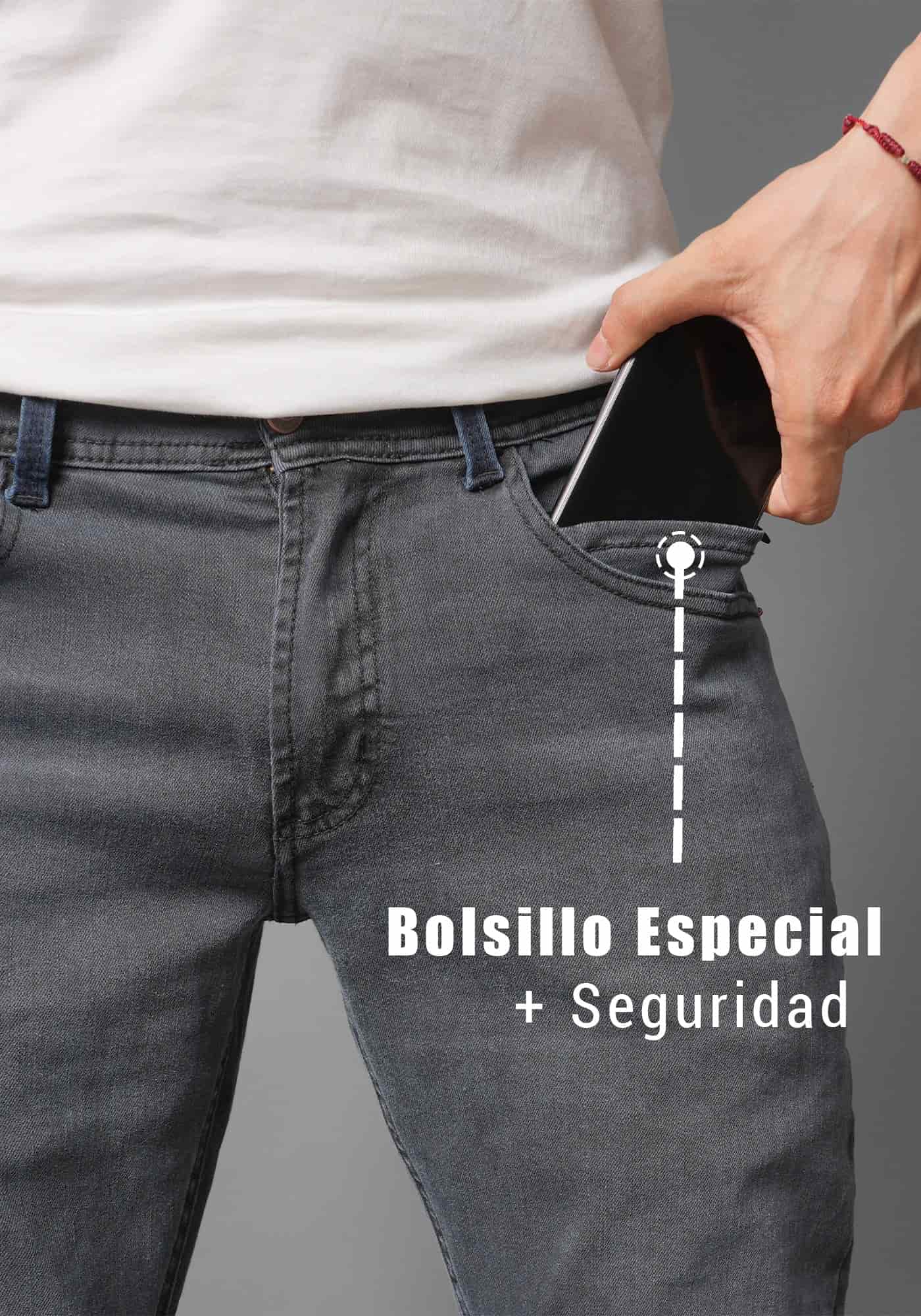 Jean para Hombre en Color Gris Menta Thunder - miniatura 2