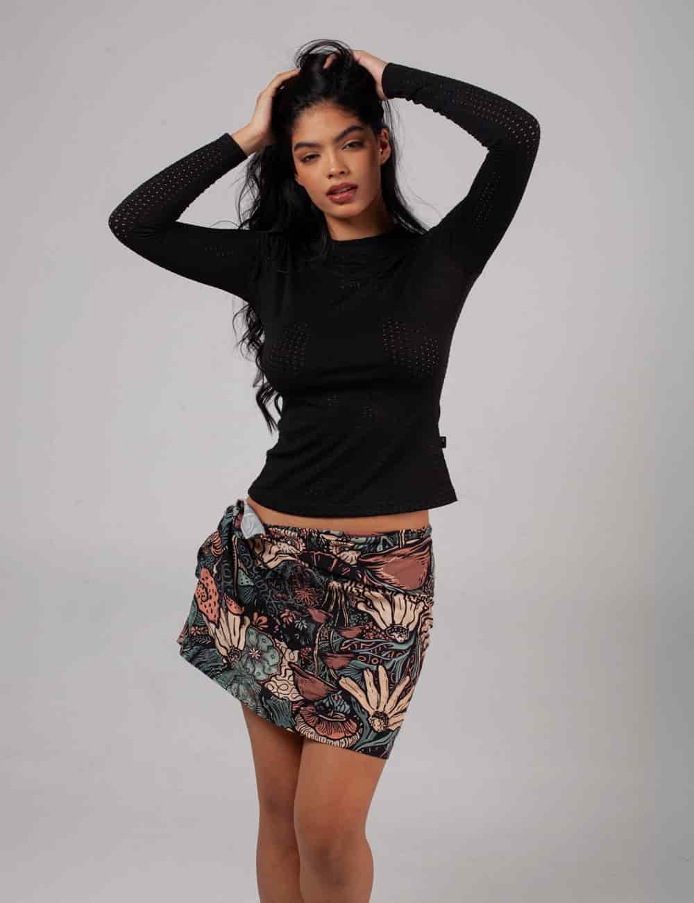 Camibuso Manga Larga PIT Negro Mujer - miniatura 3