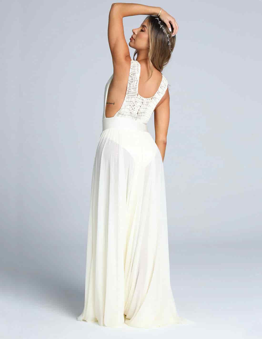 Vestido Equinoccio Tejido Macramé Marfil - miniatura 2