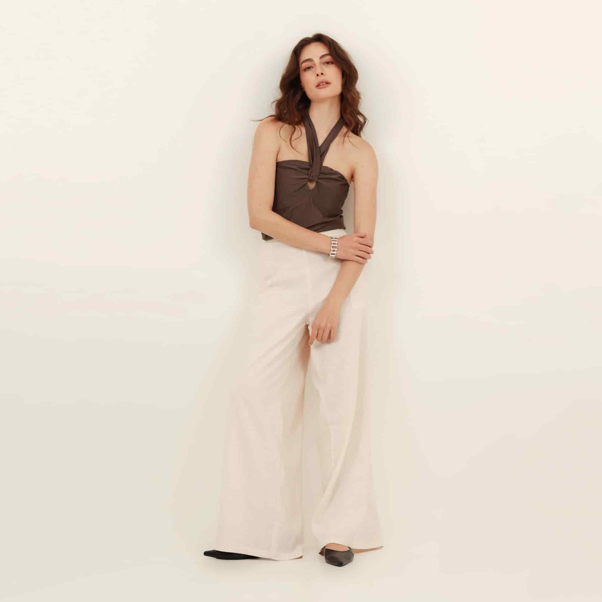 Pantalón palazzo bota ancha con elastico en cintura - miniatura 15