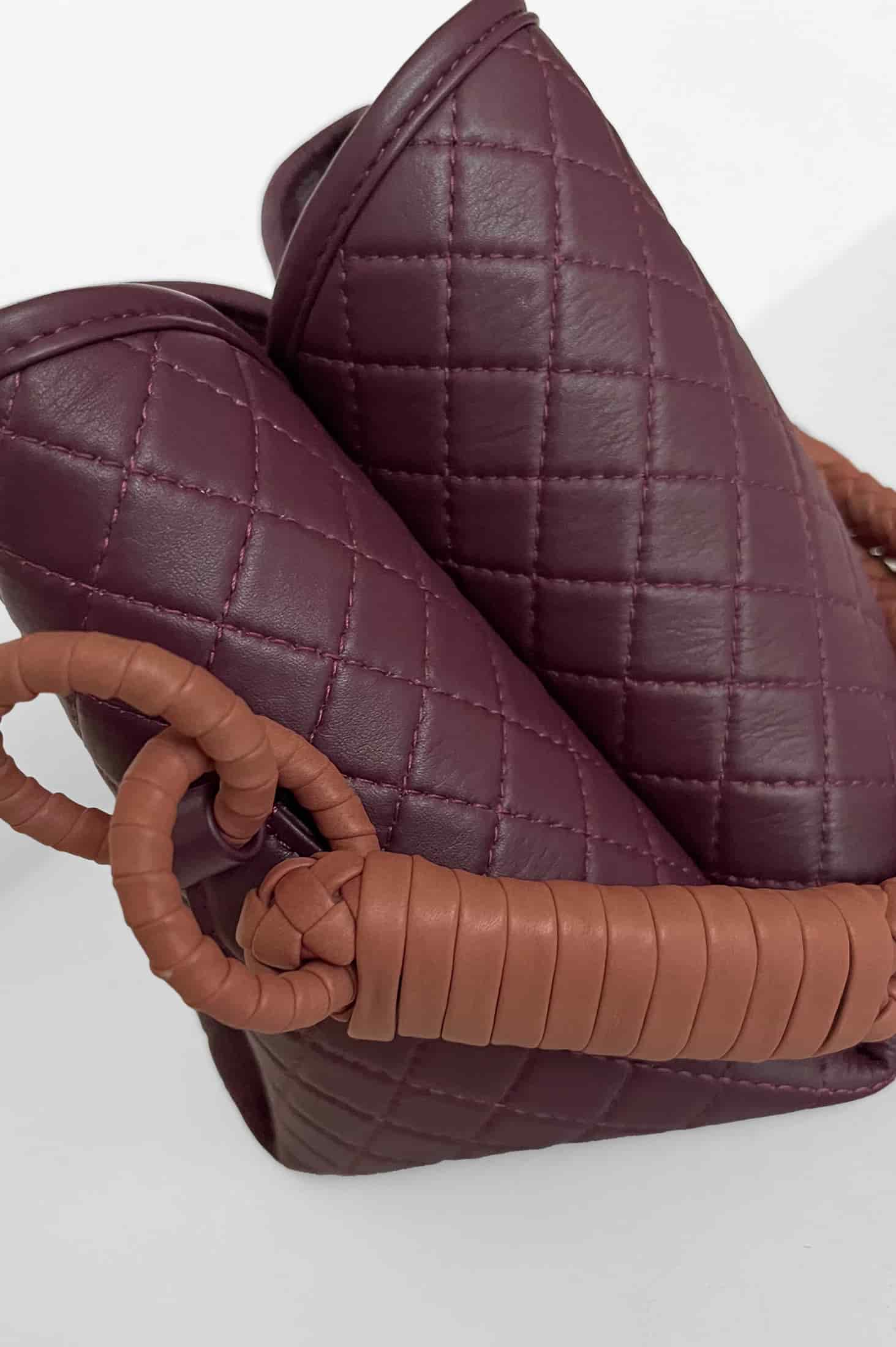 Tulip Mini Bucket Bag, Burgundy & Brandy - miniatura 4