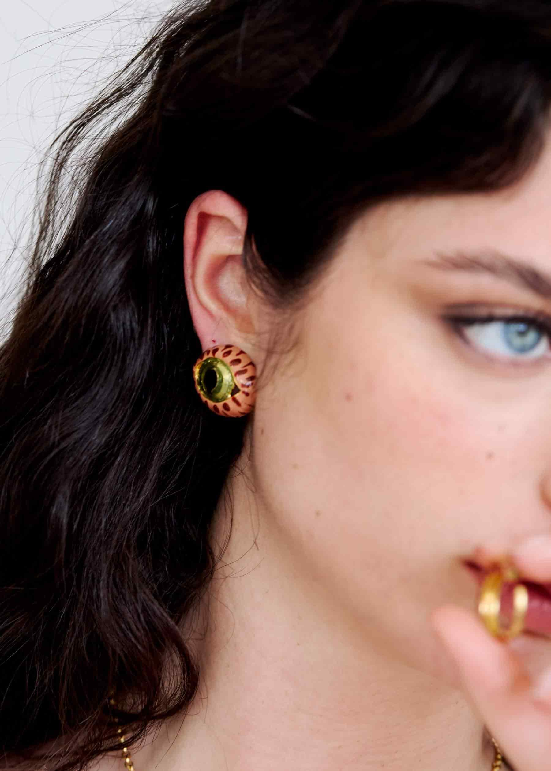 Aretes Cat Eye Midi Terracota - miniatura 1