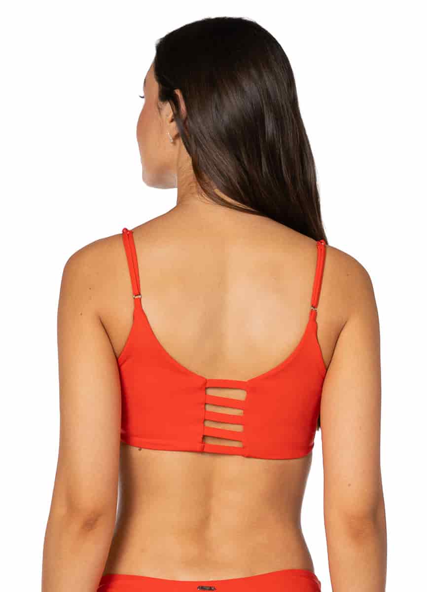 Maaji Red Camelia Praia Classic Bralette Bikini Top - miniatura 5