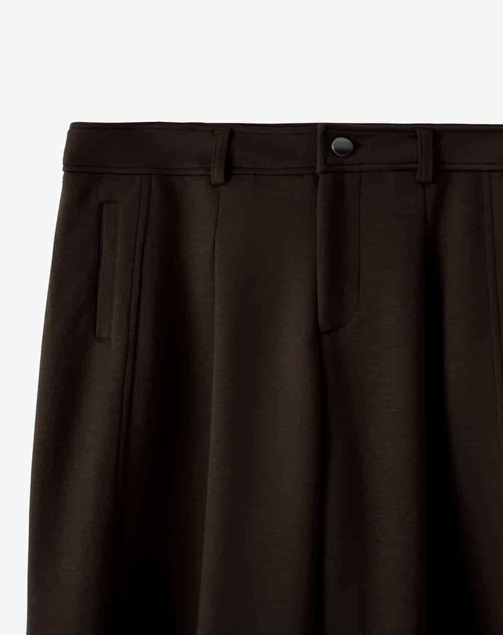 Pantalón loose tiro medio chocolate mujer - miniatura 2
