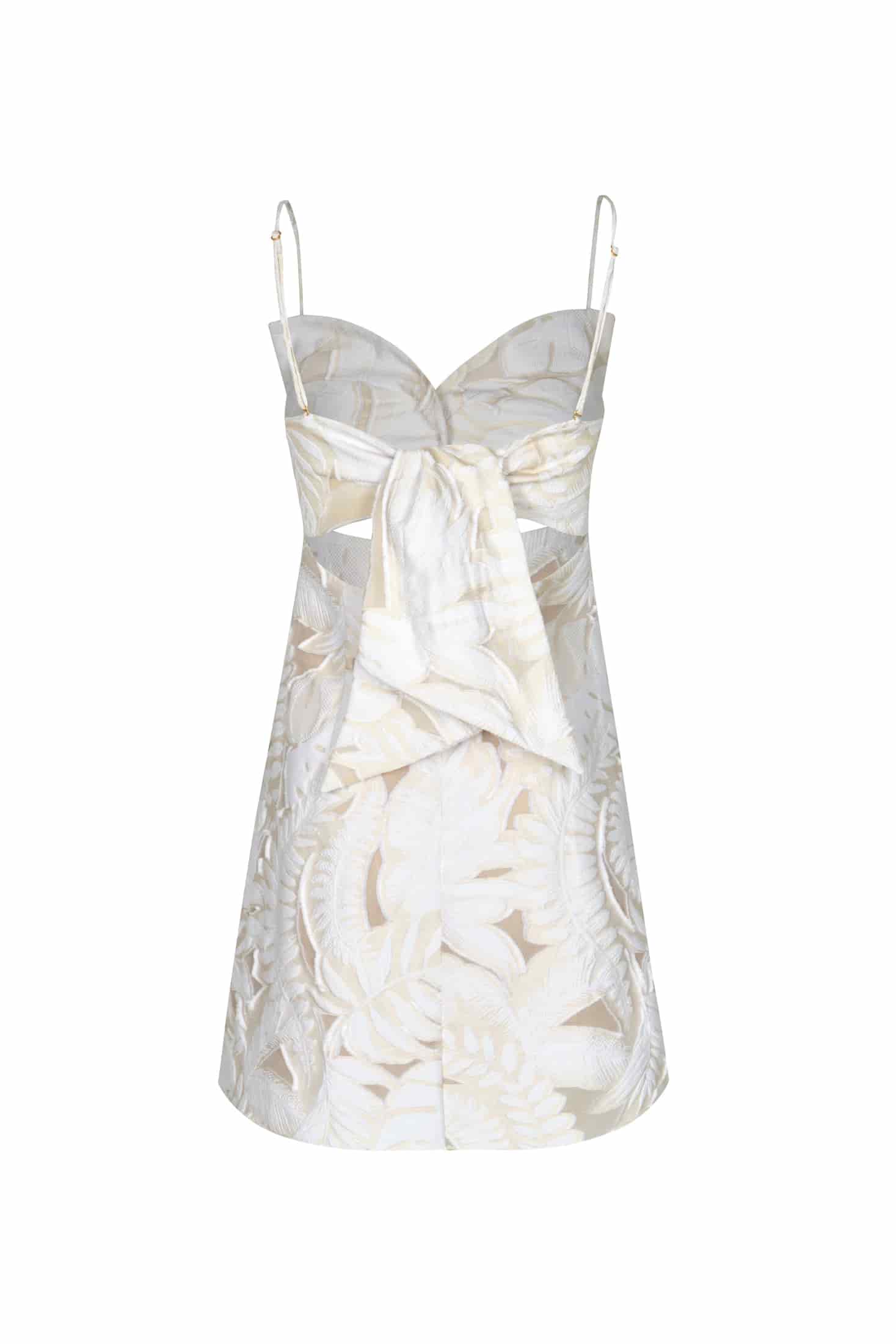Victoria Jacquard Coupe Mini Dress / Ecru - miniatura 3