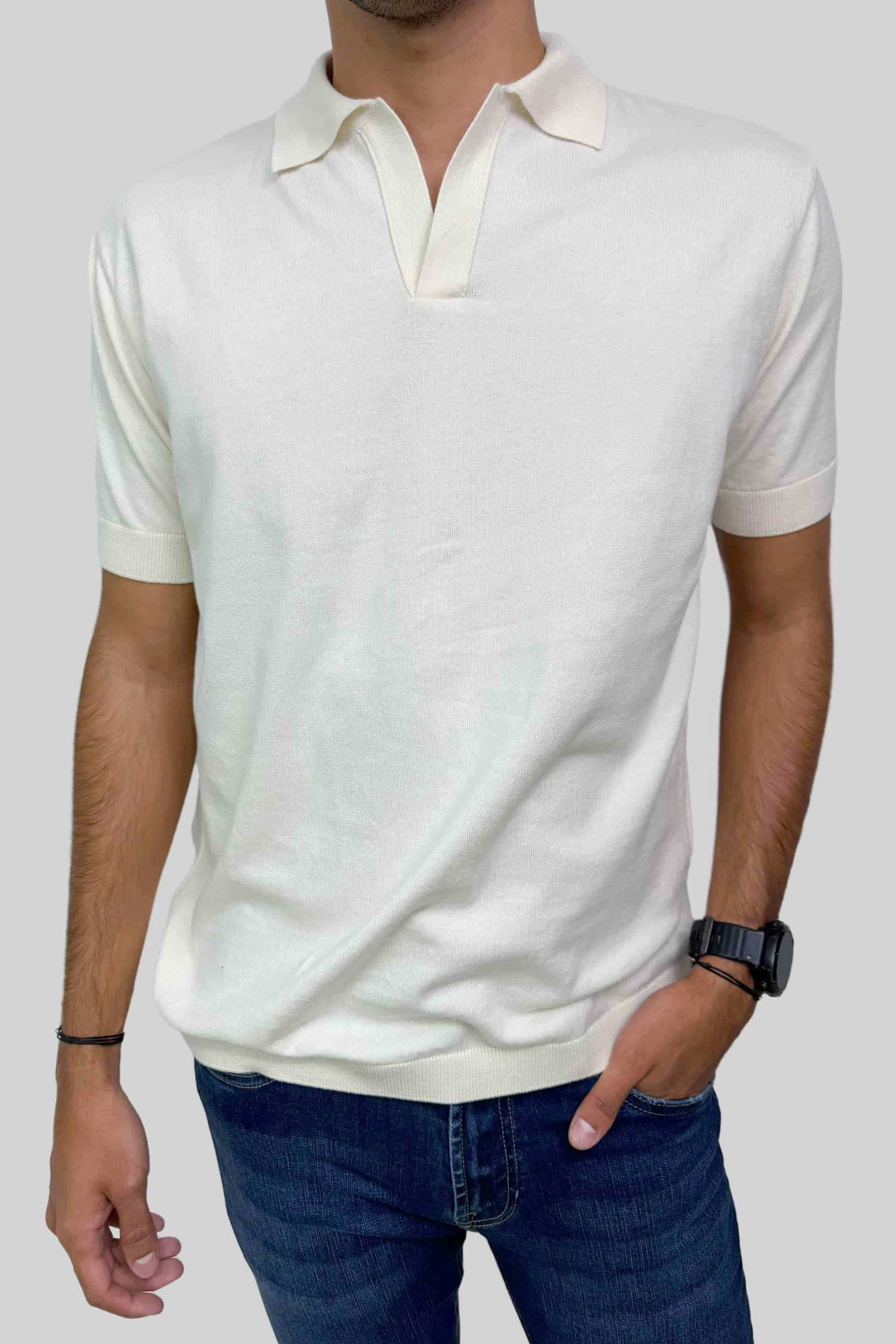 POLO TEJIDA OFF WHITE - miniatura 3