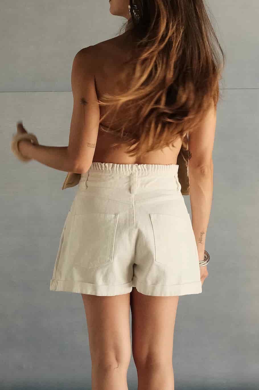Short Mayo de algodón | Denim Blanco - miniatura 1