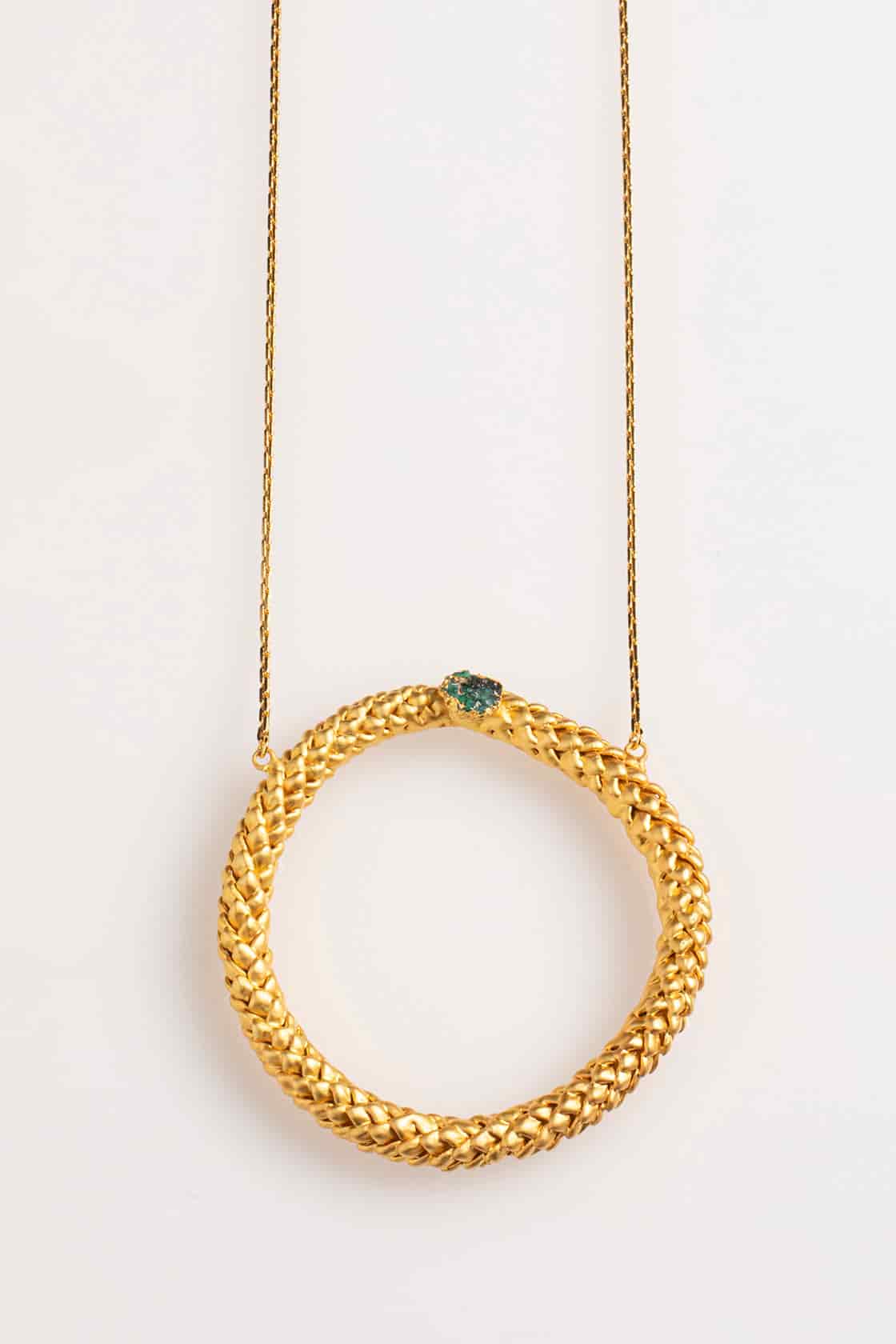 NORFOLK LONG NECKLACE AND ROUGH EMERALD - miniatura 1