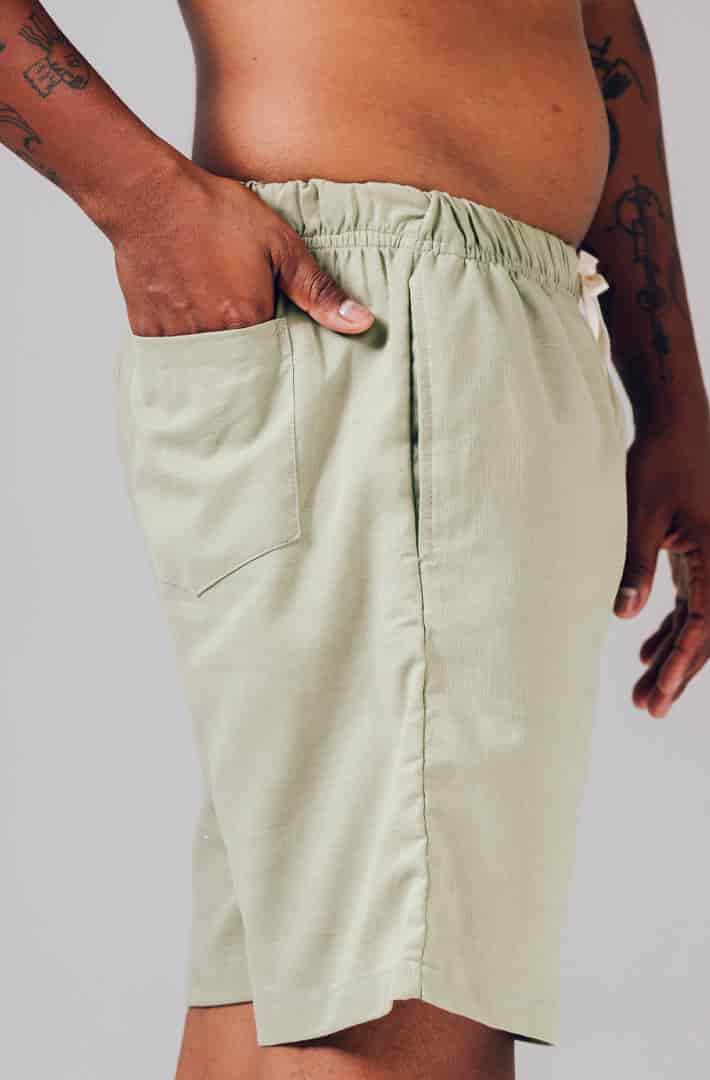 Short lino verde eucalipto - miniatura 6