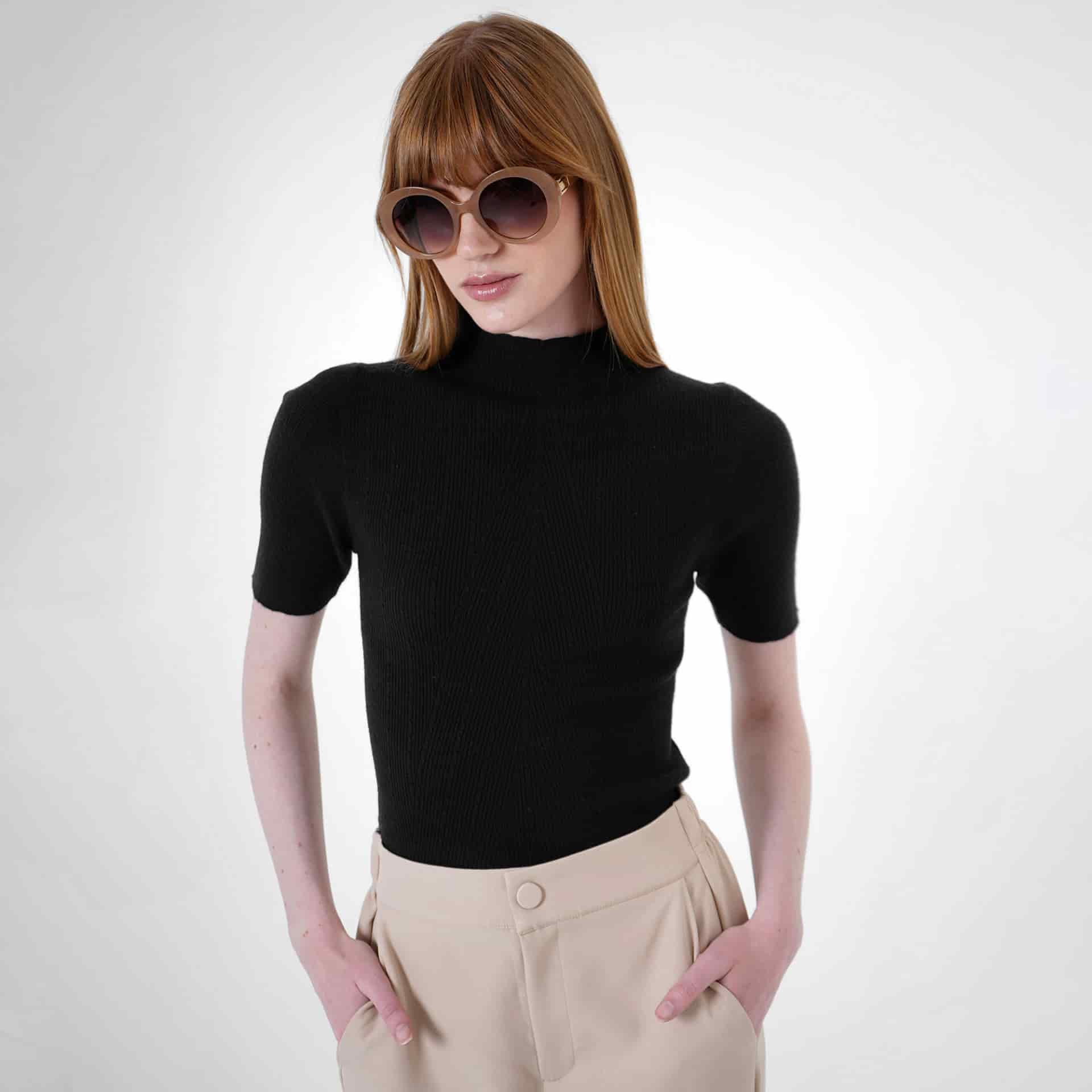 Sweater cuello alto manga al codo - miniatura 1