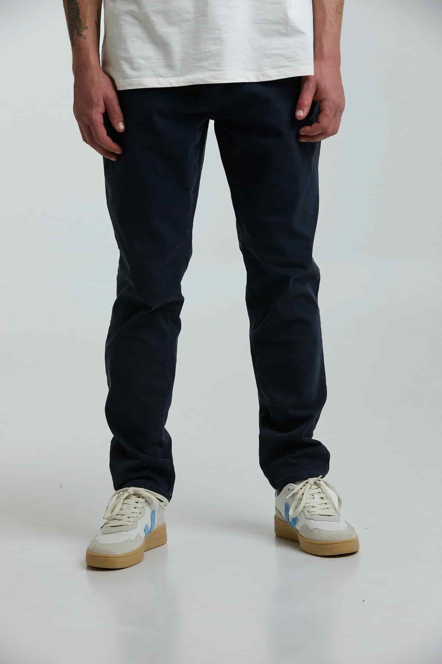 Pantalón de drill azul oscuro - miniatura 1