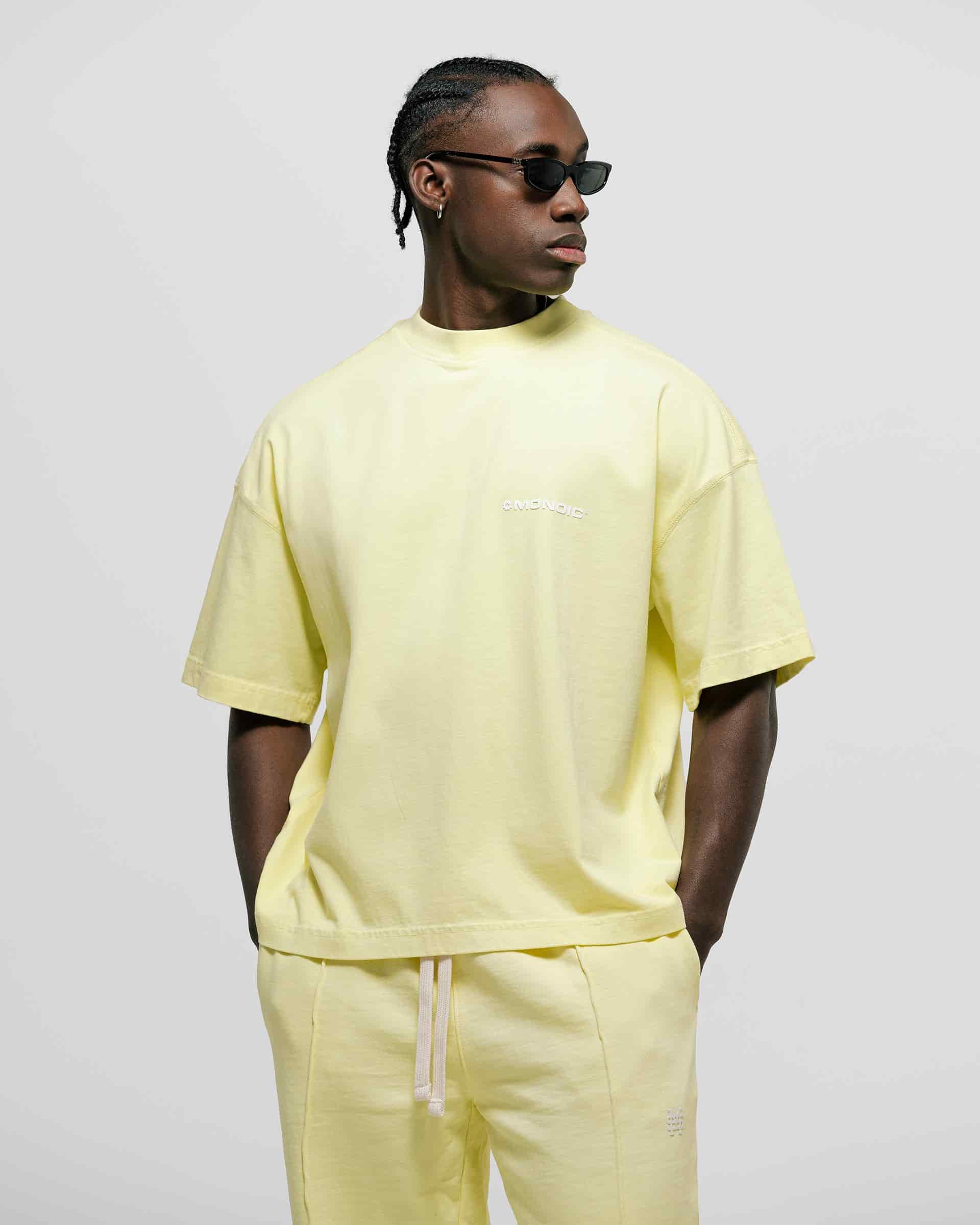 Camiseta Boxy Fit Básica V3 - Amarillo Pastel - miniatura 2