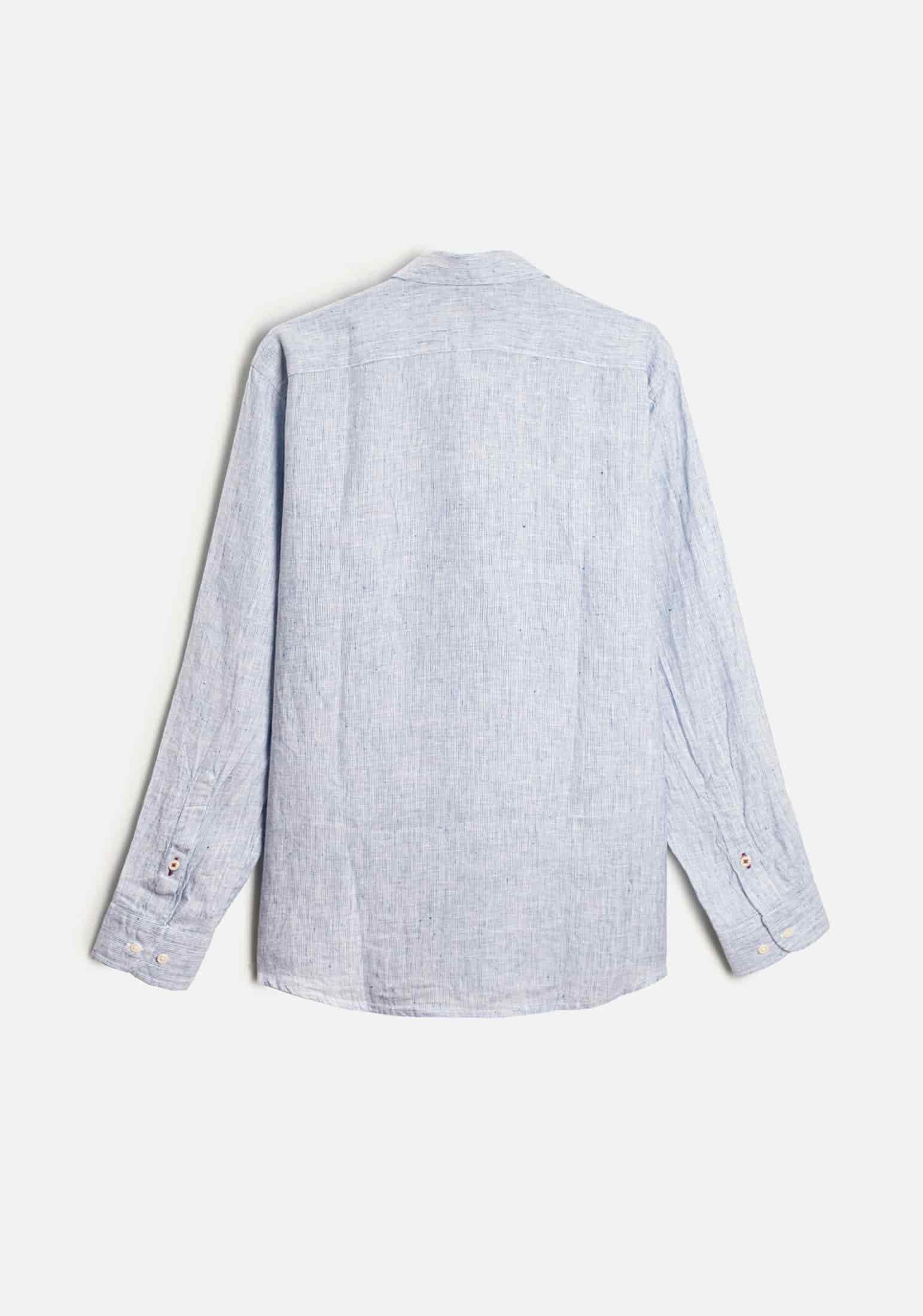 Camisa H CBD Lino L-Vin Rayas Azul Claro-Blanco - miniatura 4
