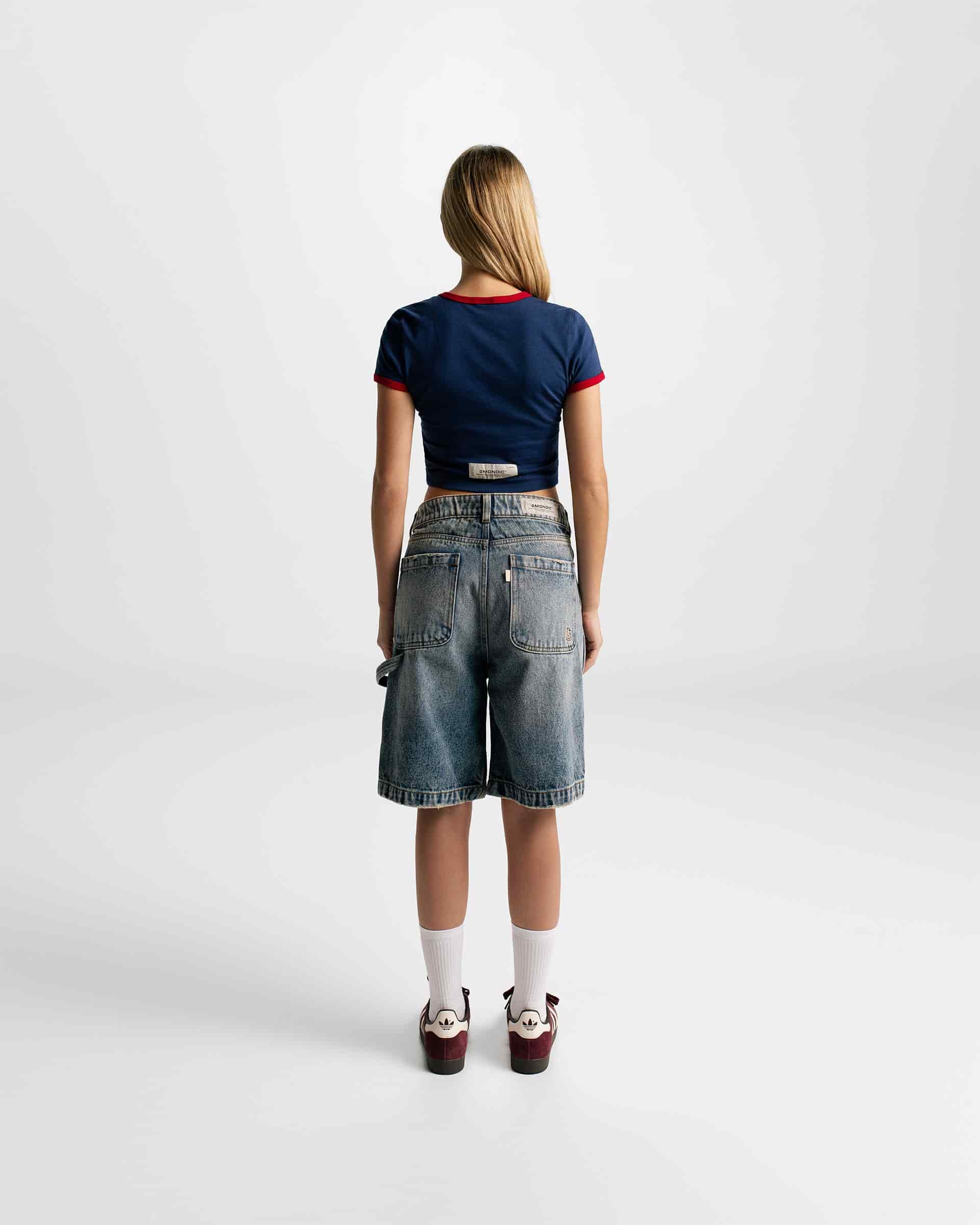Crop Top Monoic Paris - Azul Navy y Rojo - miniatura 3