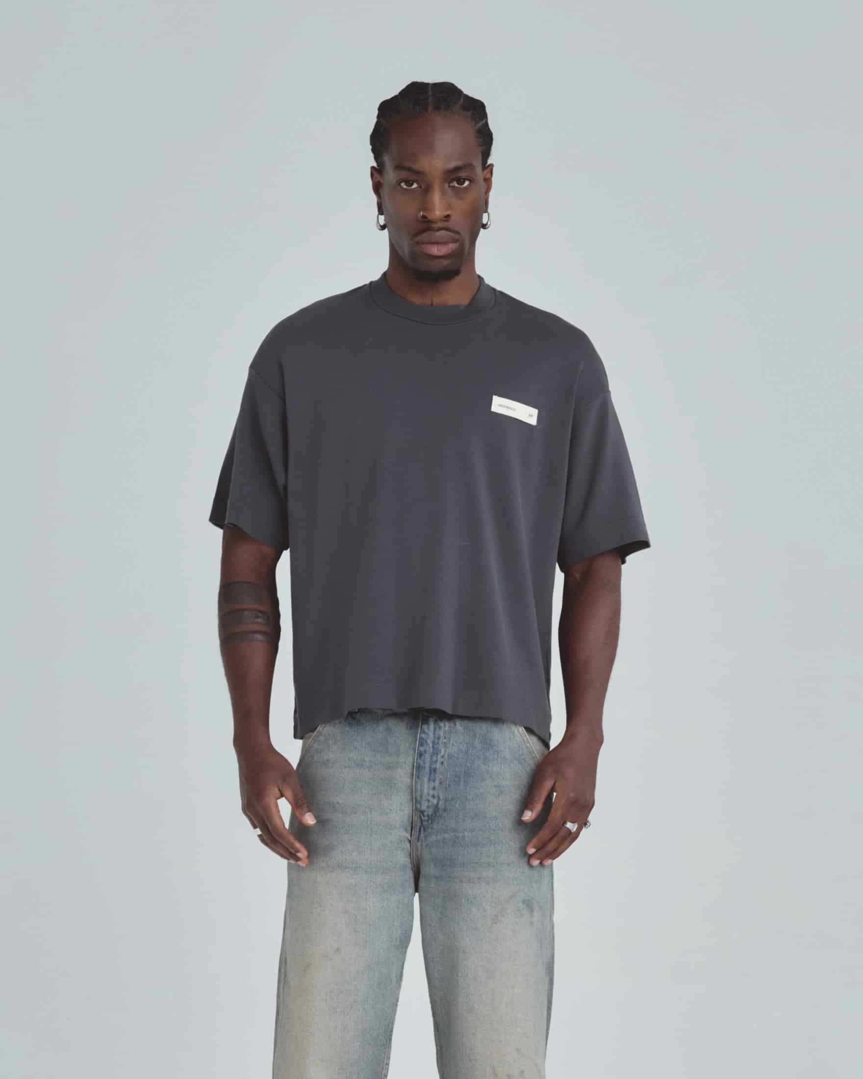 Line Basic Label Boxy Fit Tshirt Vintage Gray - miniatura 2