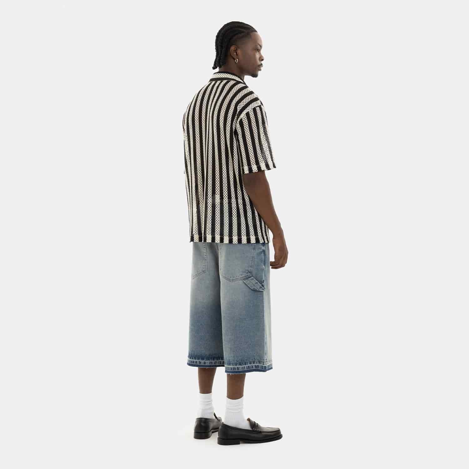 Mesh Striped Shirt Black - miniatura 5