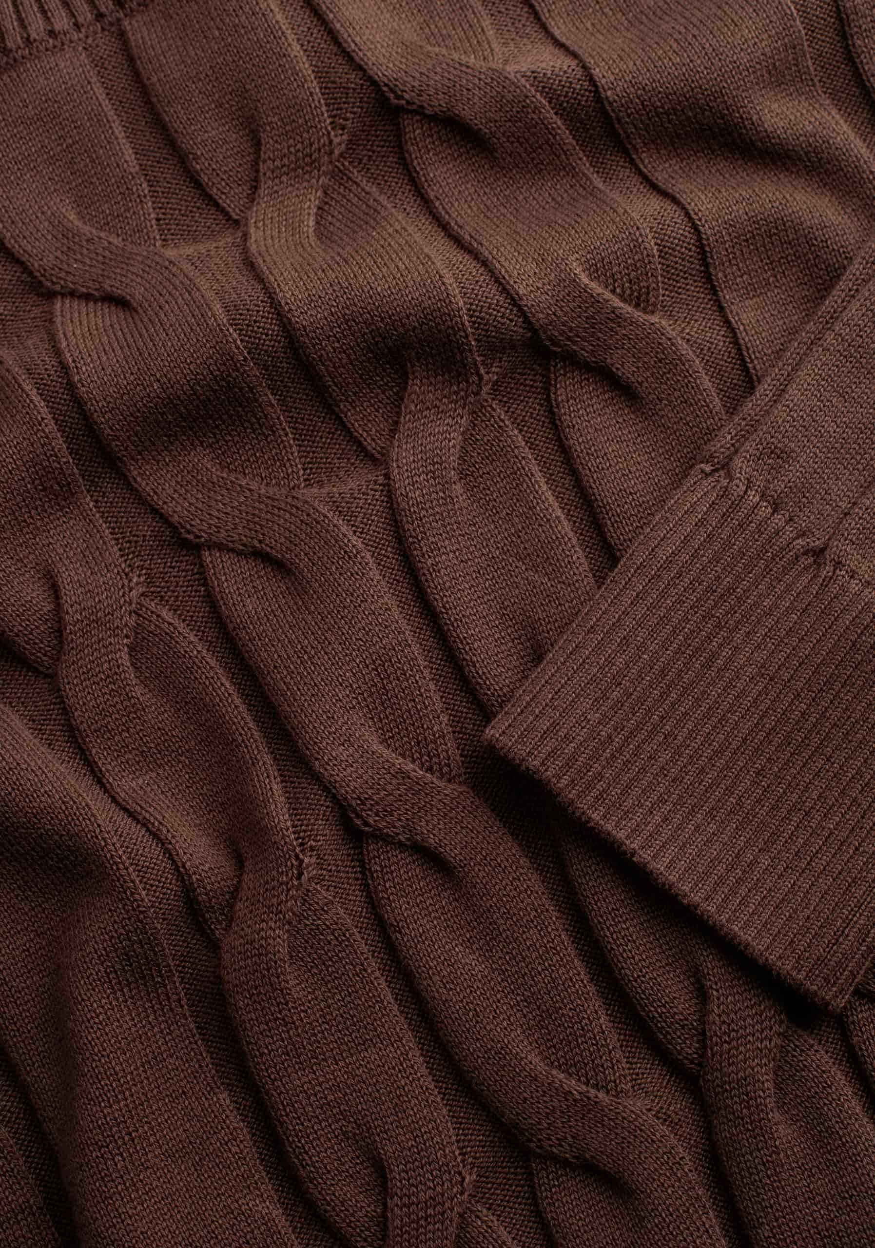 Saco M Kanzas Trenzado Unicolor Café Osc - miniatura 3