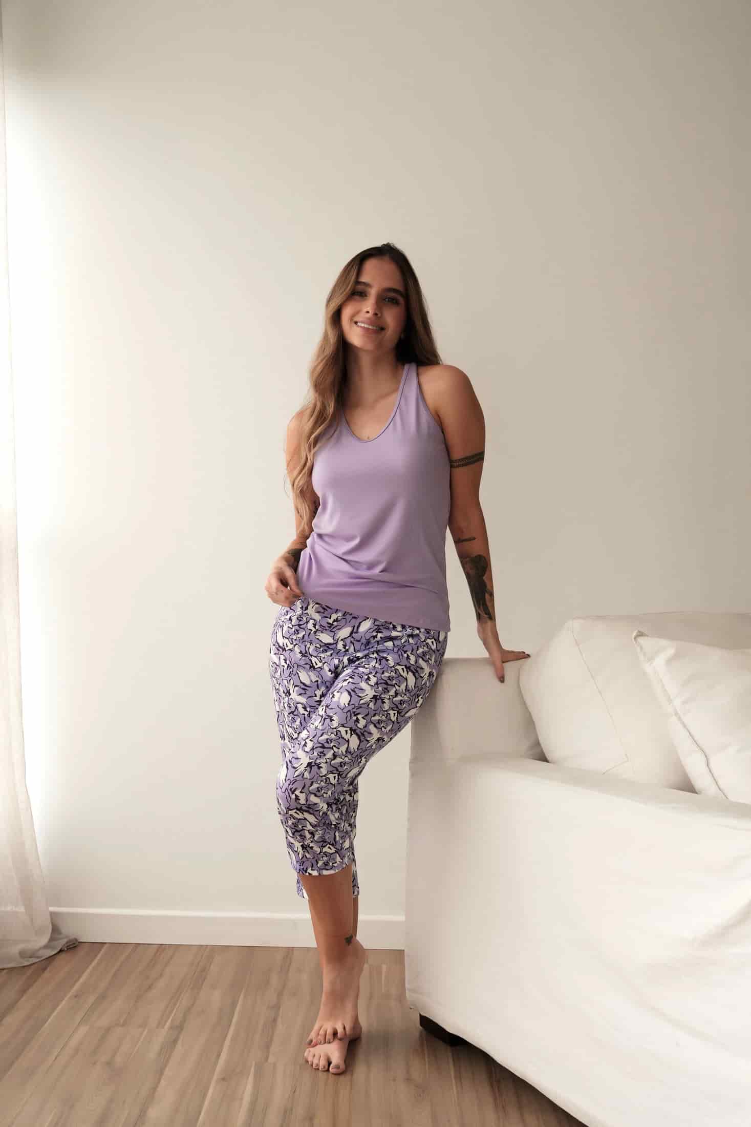 Pijama Pantalon Largo Lila - miniatura 4