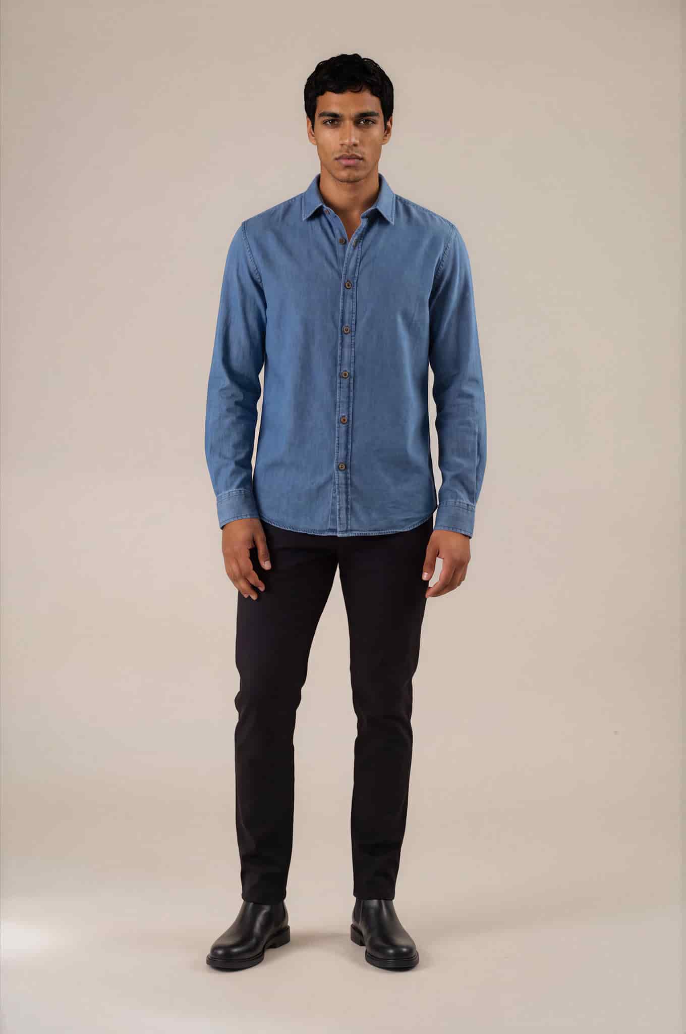 Camisa slim fit índigo - miniatura 5