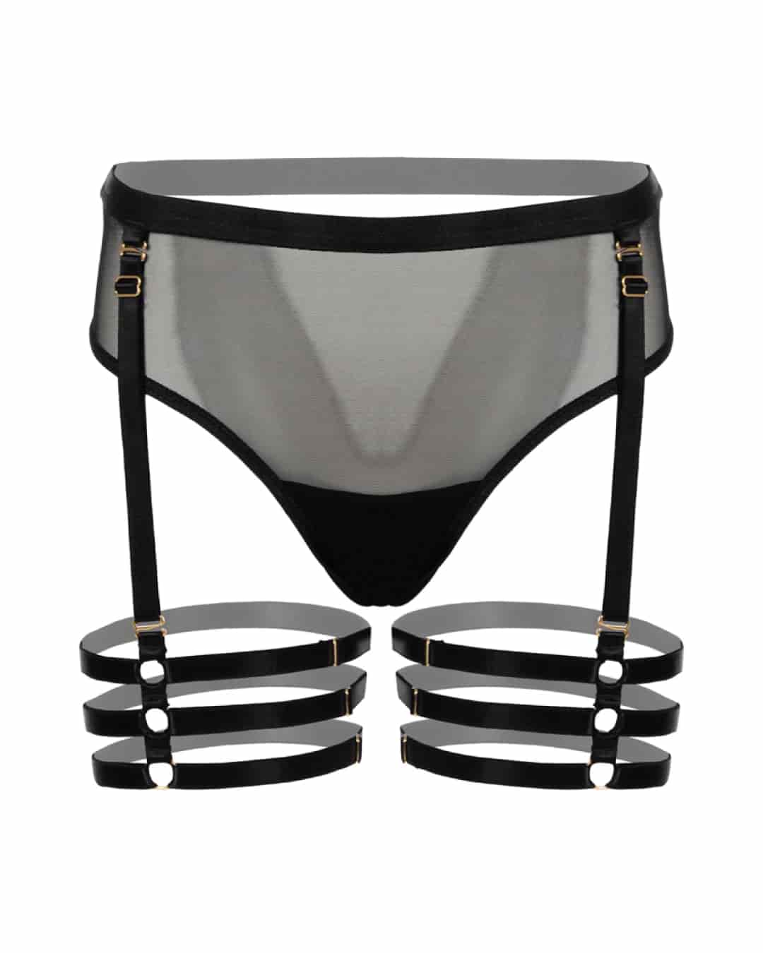 Panty alto con ligueros - SO SEXY NEGRO Tallas: S-L-XL - miniatura 2